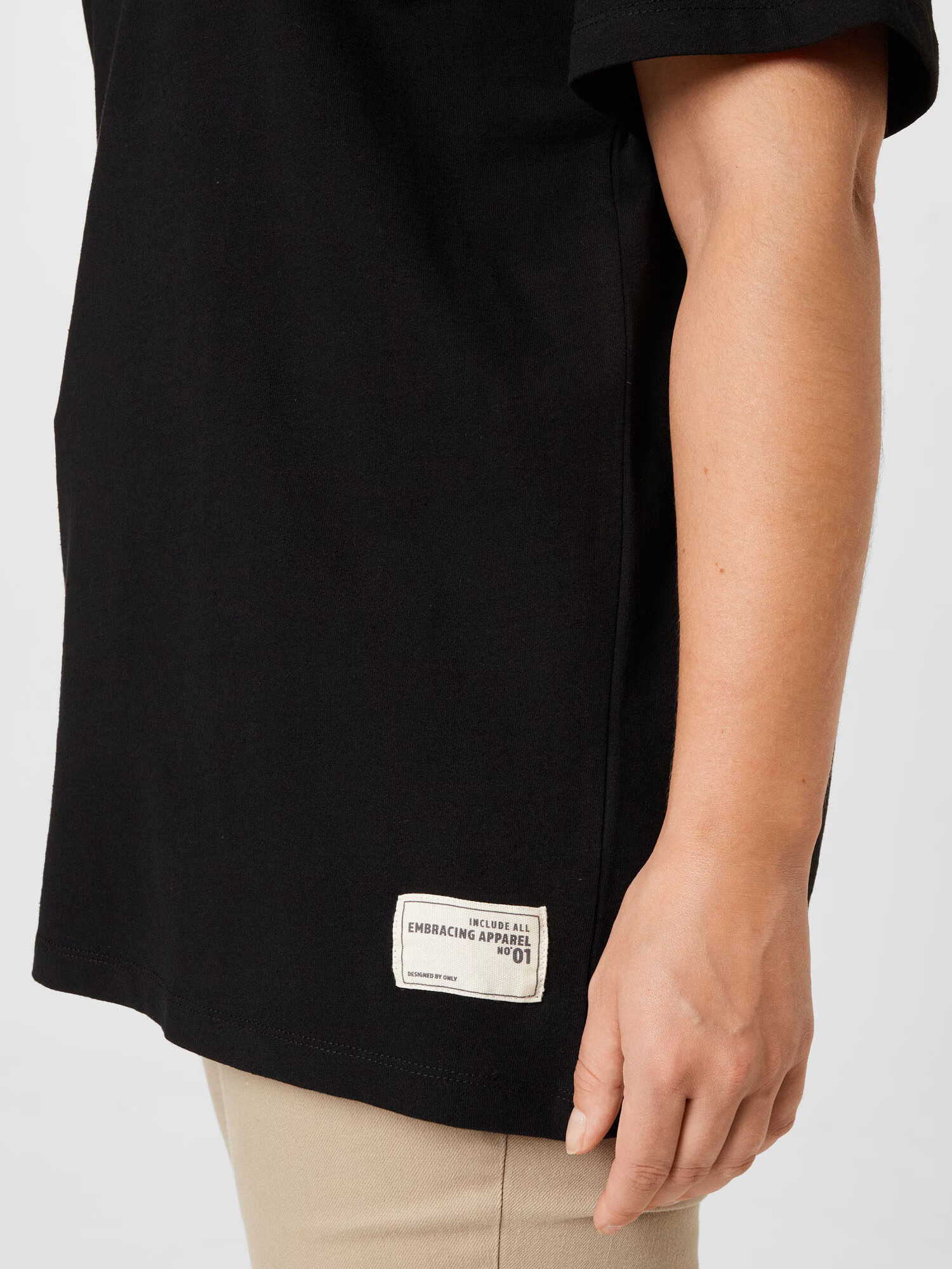 ONLY Carmakoma Tricou negru / alb - Pled.ro