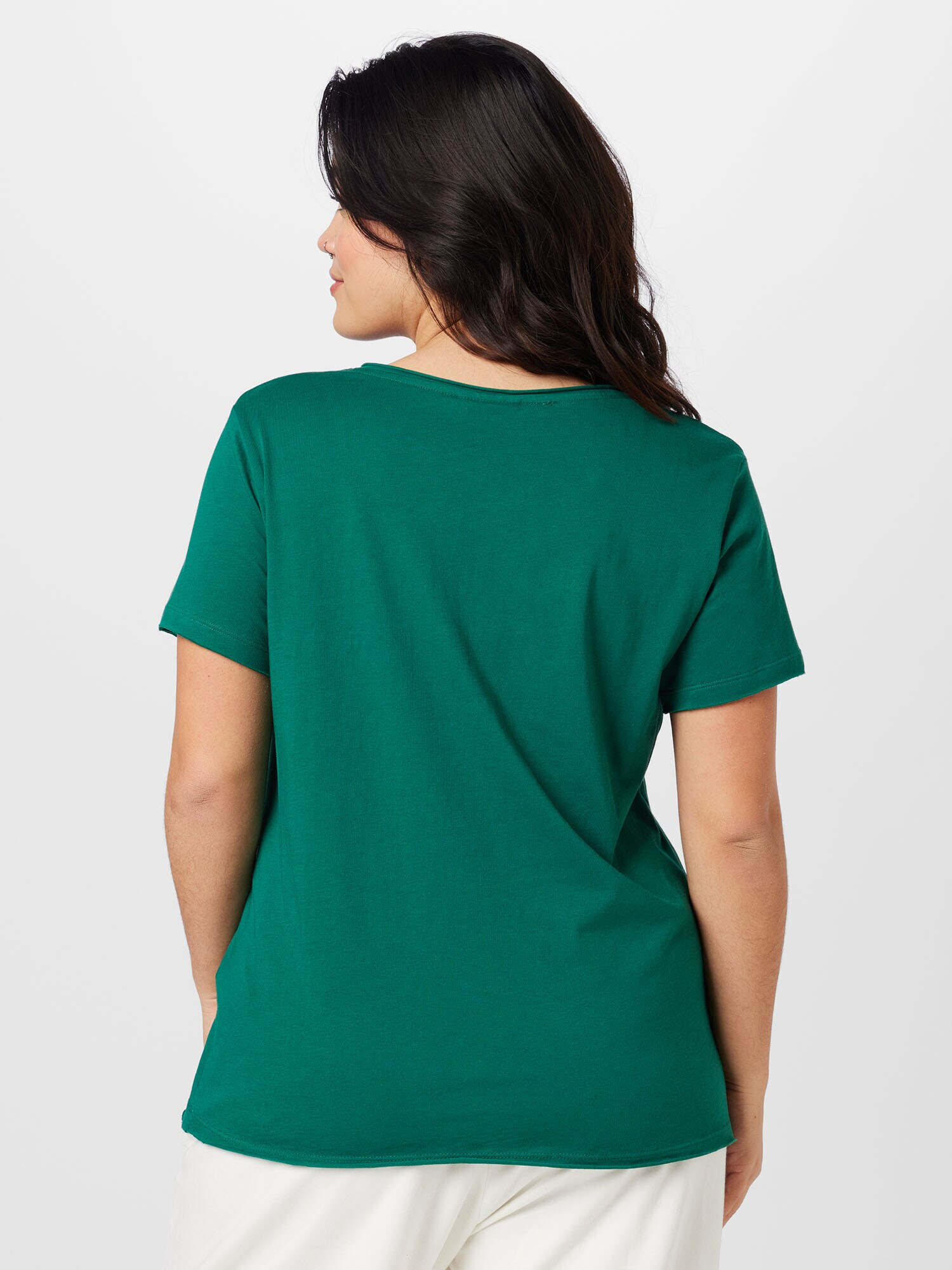 ONLY Carmakoma Tricou 'QUOTE' verde închis / alb murdar - Pled.ro