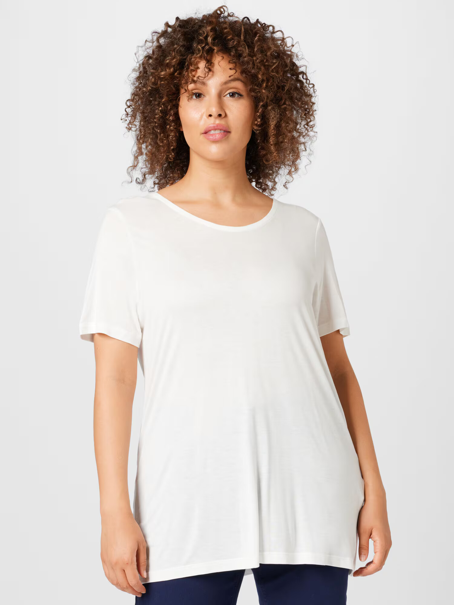 ONLY Curve Tricou 'CARRIE' alb natural - Pled.ro