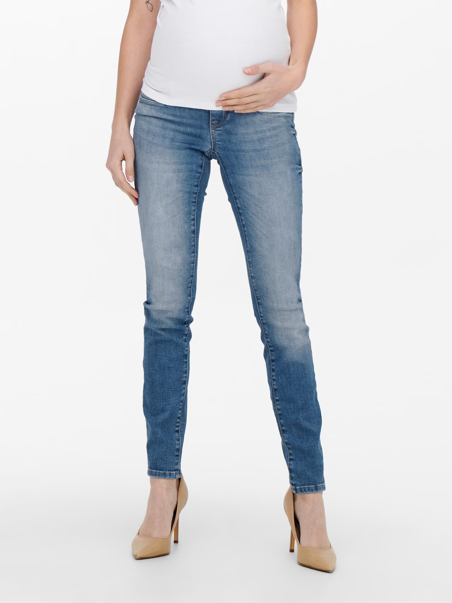 Only Maternity Jeans albastru denim - Pled.ro