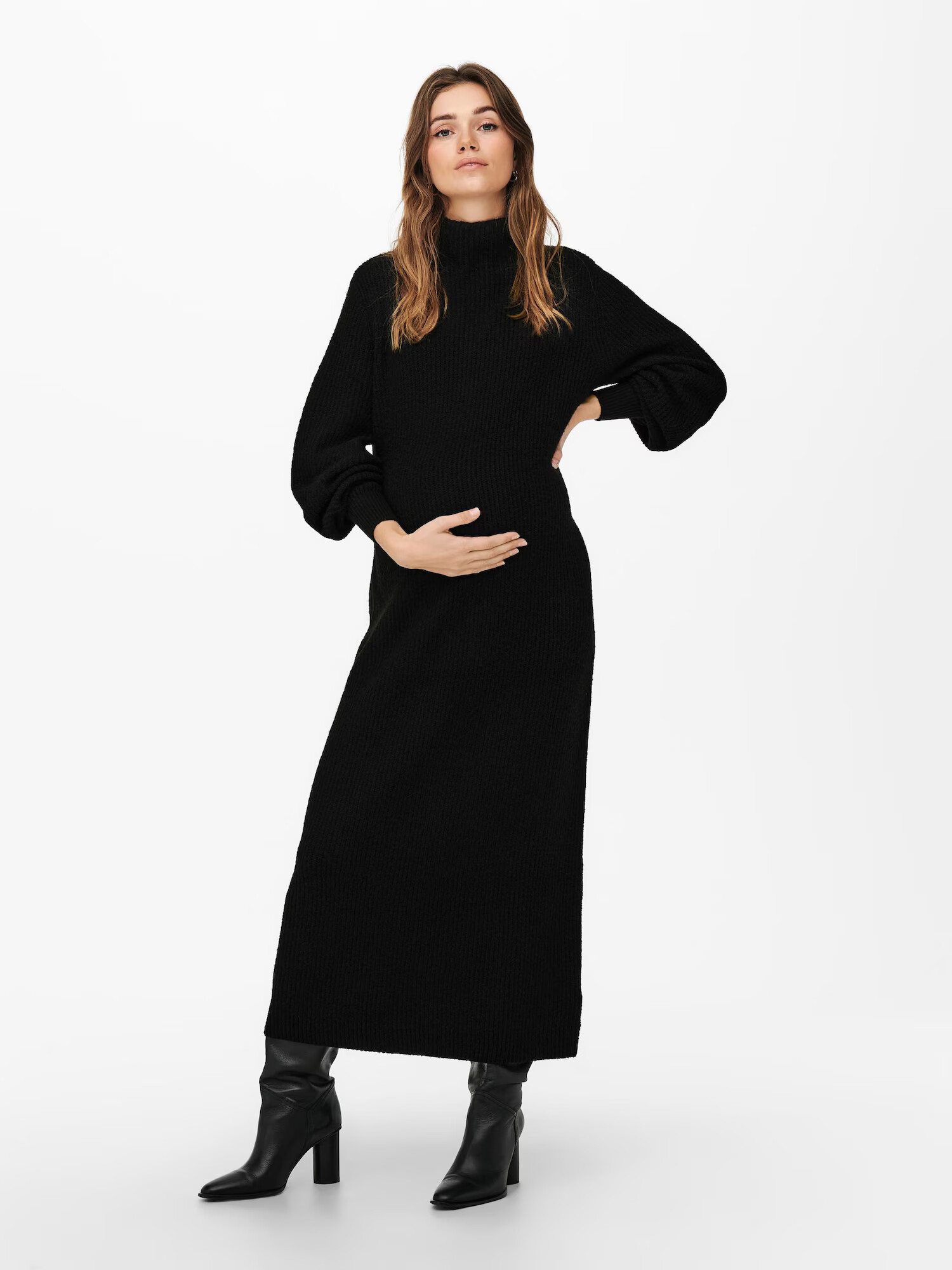 Only Maternity Rochie tricotat 'Lucca' negru - Pled.ro