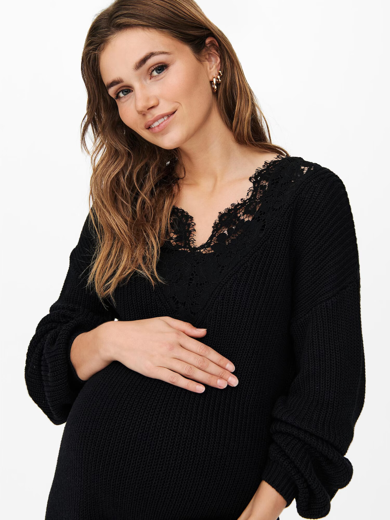 Only Maternity Rochie tricotat 'Xenia' negru - Pled.ro