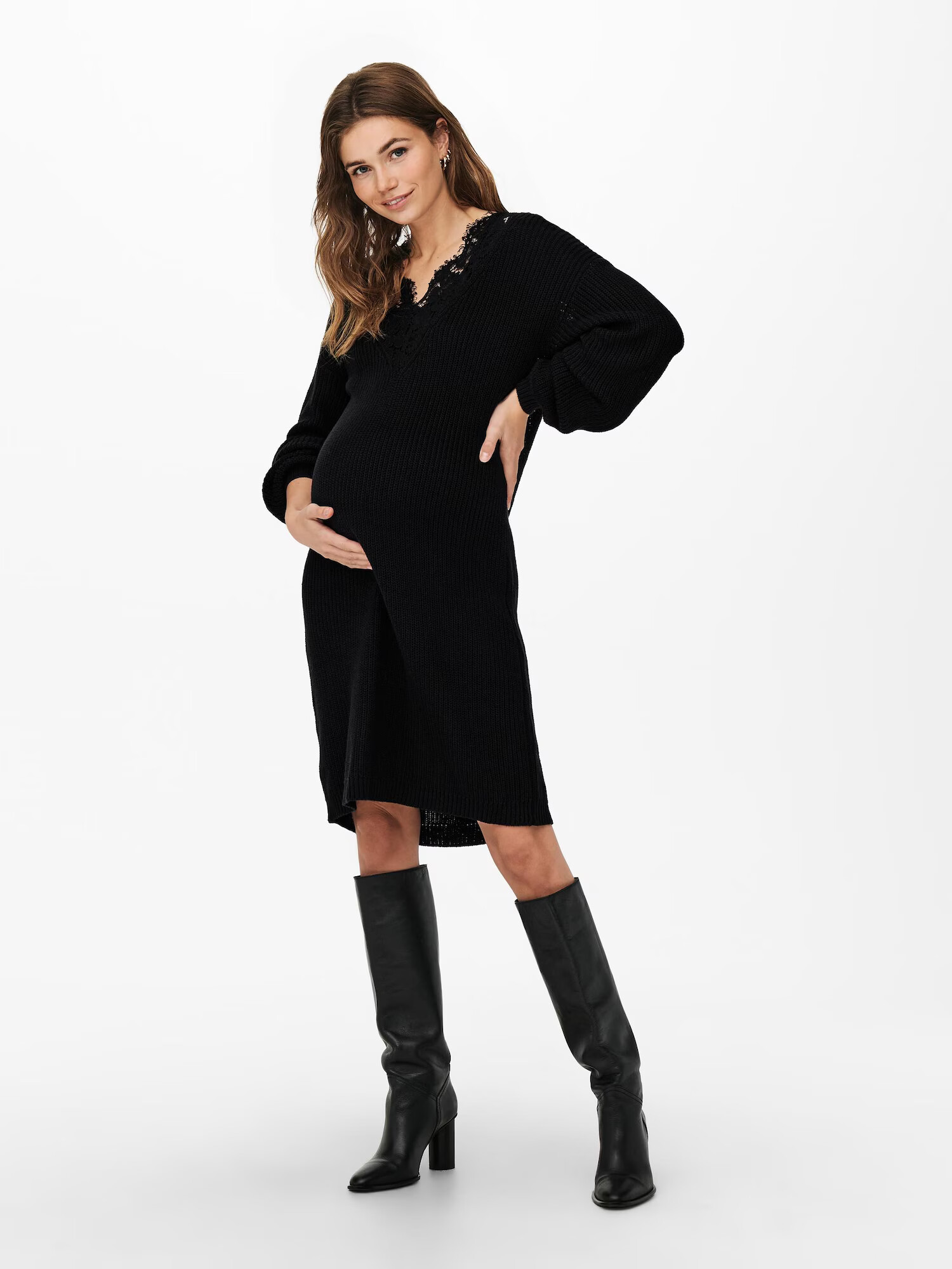 Only Maternity Rochie tricotat 'Xenia' negru - Pled.ro