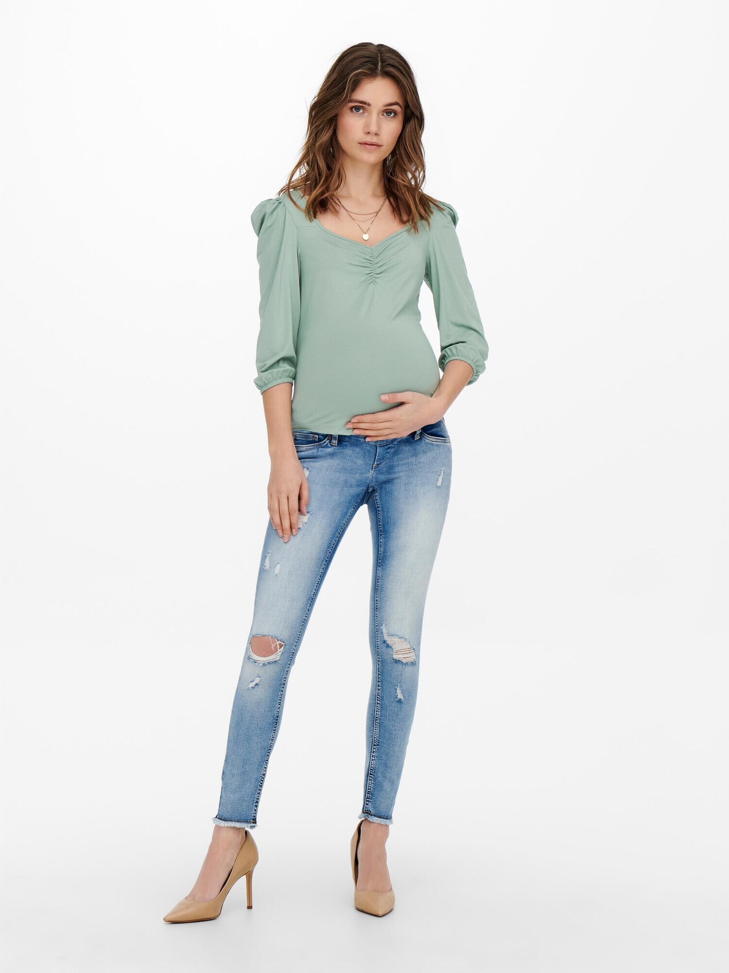 Only Maternity Tricou 'Meya' verde pastel - Pled.ro