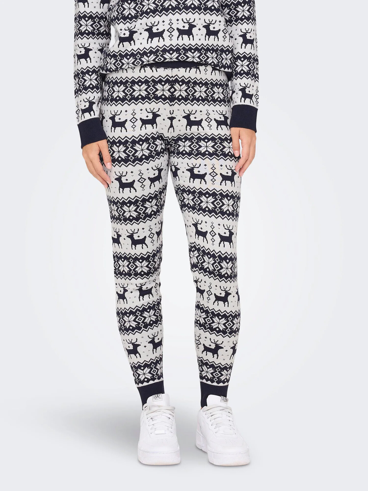 ONLY Pantaloni de pijama 'Xmas' albastru noapte / alb - Pled.ro