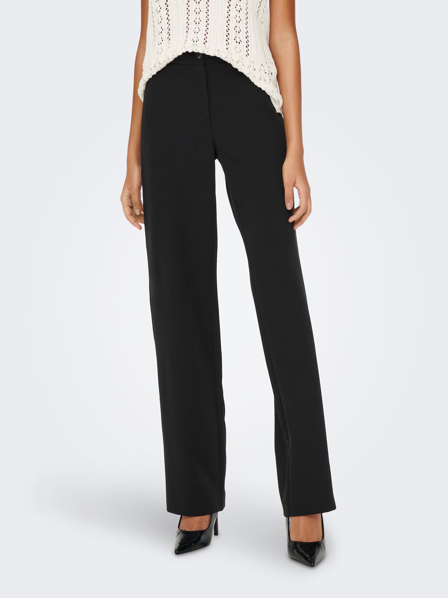 ONLY Pantaloni 'Lana Berry' negru / alb - Pled.ro