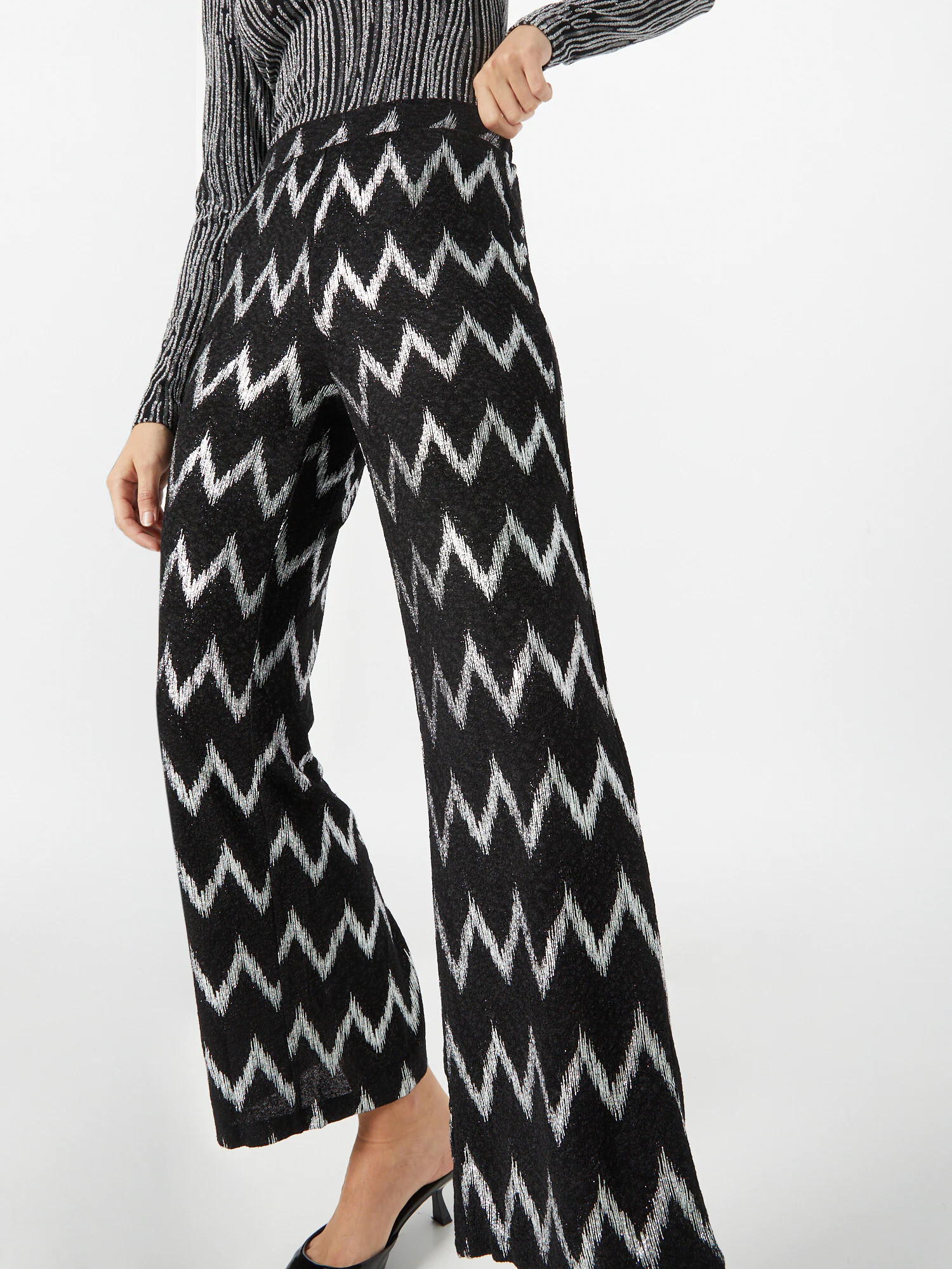 ONLY Pantaloni 'NEW QUEEN' negru / argintiu - Pled.ro