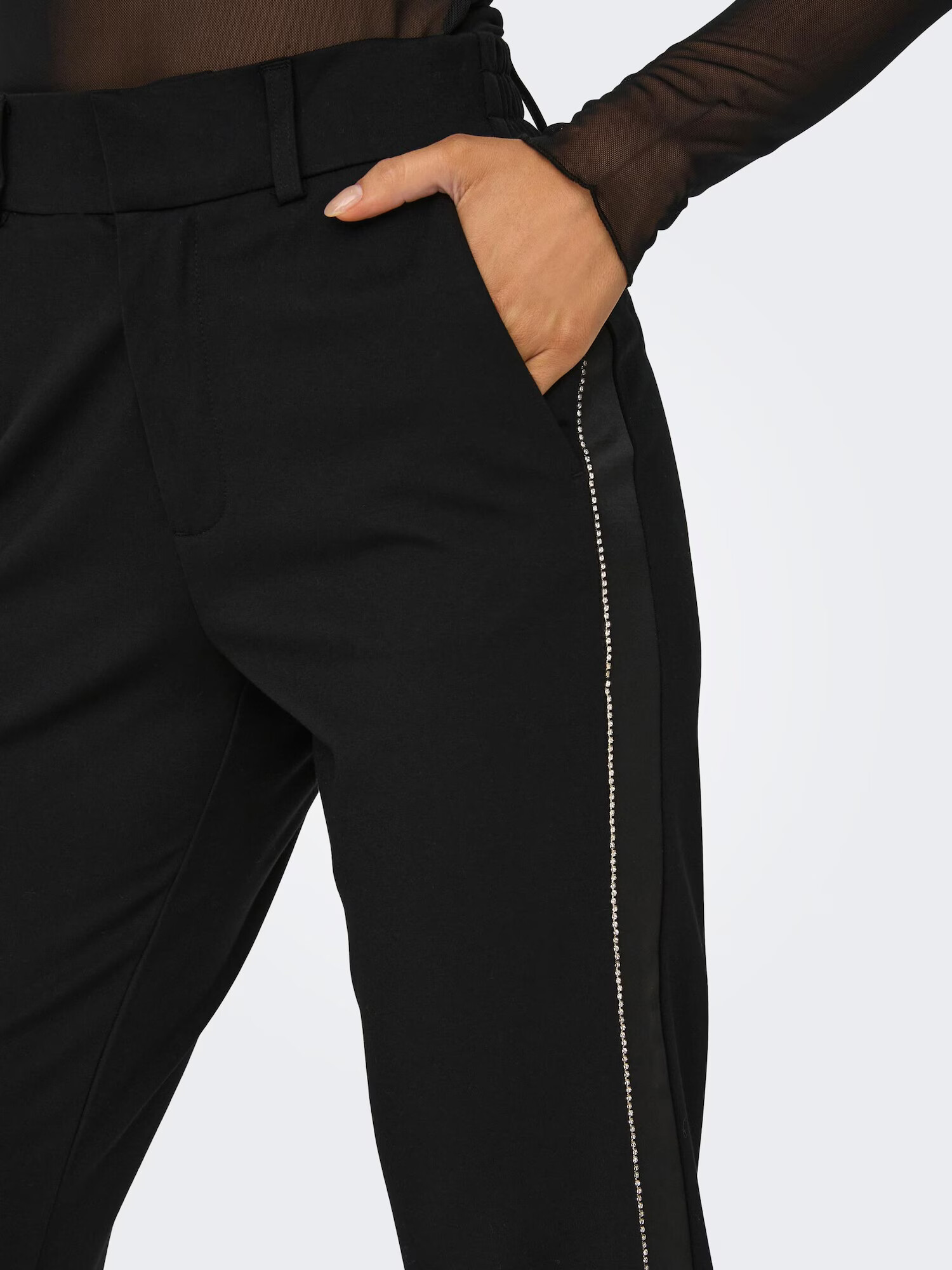 ONLY Pantaloni 'POPTRASH LIFE' gri argintiu / negru - Pled.ro