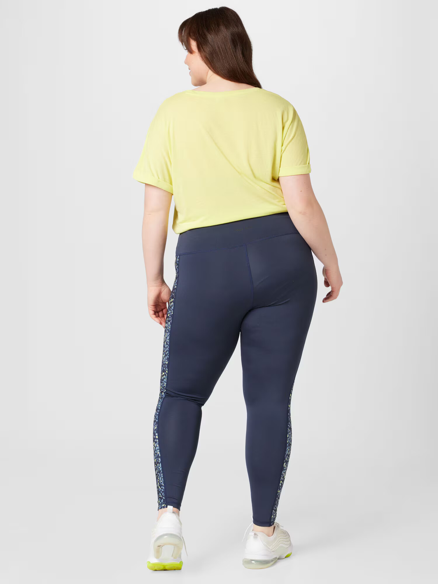 Only Play Curvy Pantaloni sport 'EBLO' albastru fumuriu / albastru noapte / galben - Pled.ro