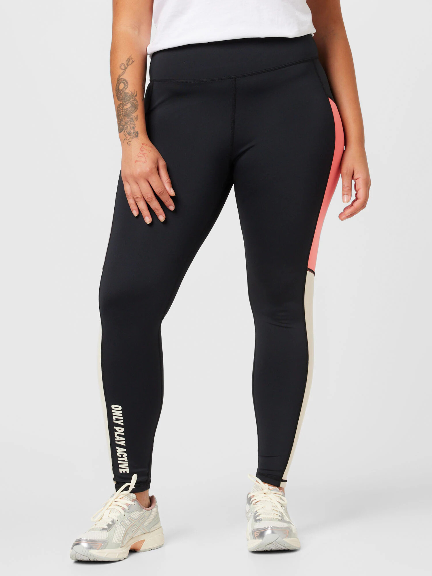 Only Play Curvy Pantaloni sport 'PERI' gri deschis / roz / negru / alb - Pled.ro