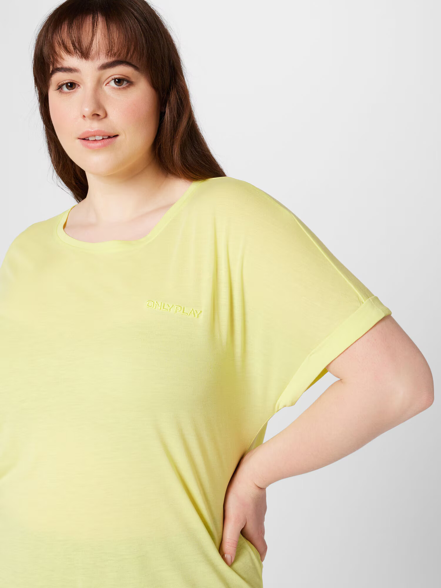 Only Play Curvy Tricou funcțional 'FREI' galben citron - Pled.ro