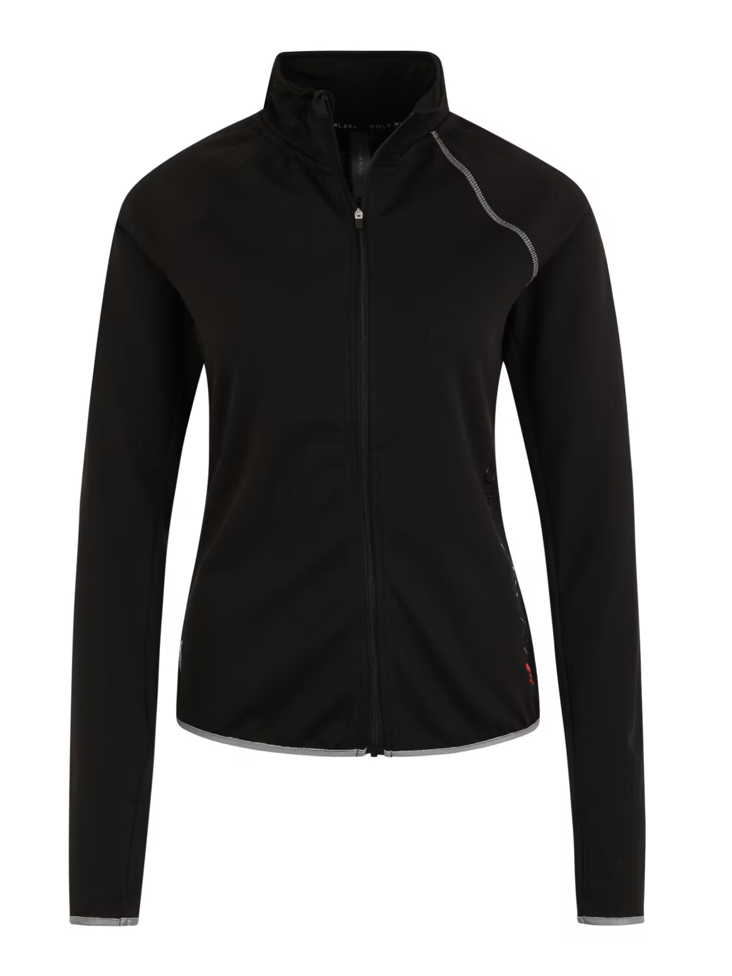 ONLY PLAY Geacă sport 'PERFORMANCE RUN BRUSHED LS ZIP' negru / alb - Pled.ro