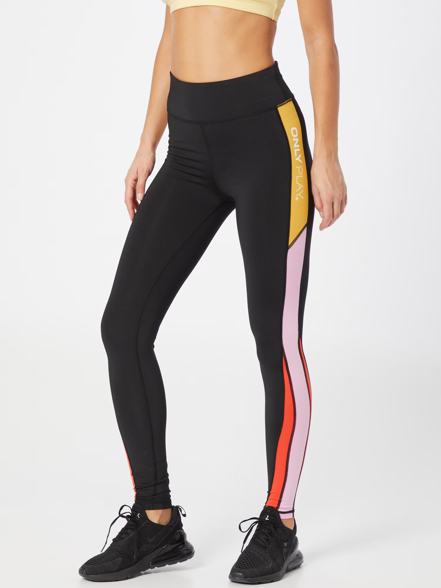 ONLY PLAY Pantaloni sport 'Agne' galben / mov pastel / roșu orange / negru / alb - Pled.ro