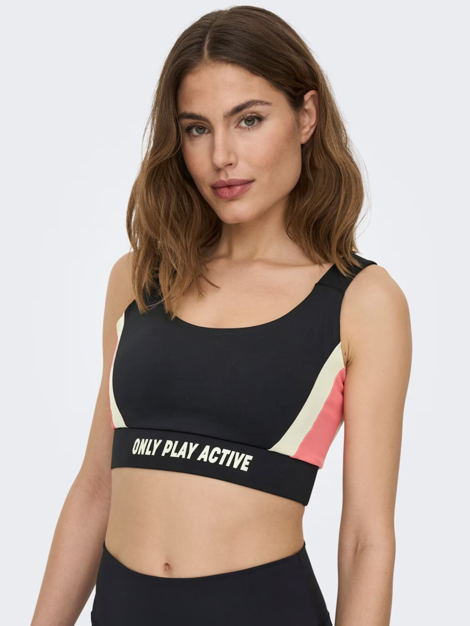 ONLY PLAY Sutien sport negru / alb murdar - Pled.ro