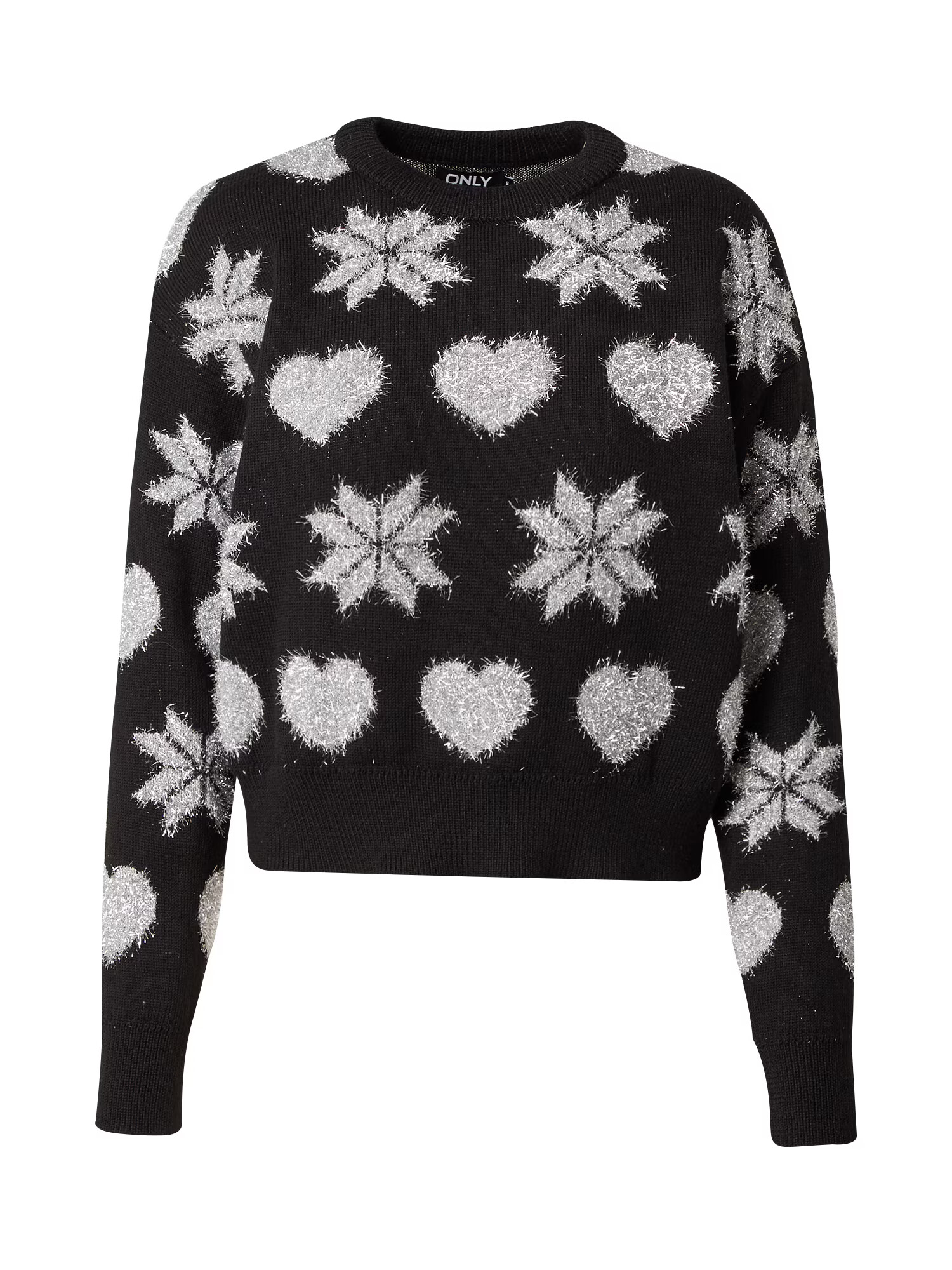 ONLY Pulover 'XMAS LOVE' negru / alb murdar - Pled.ro