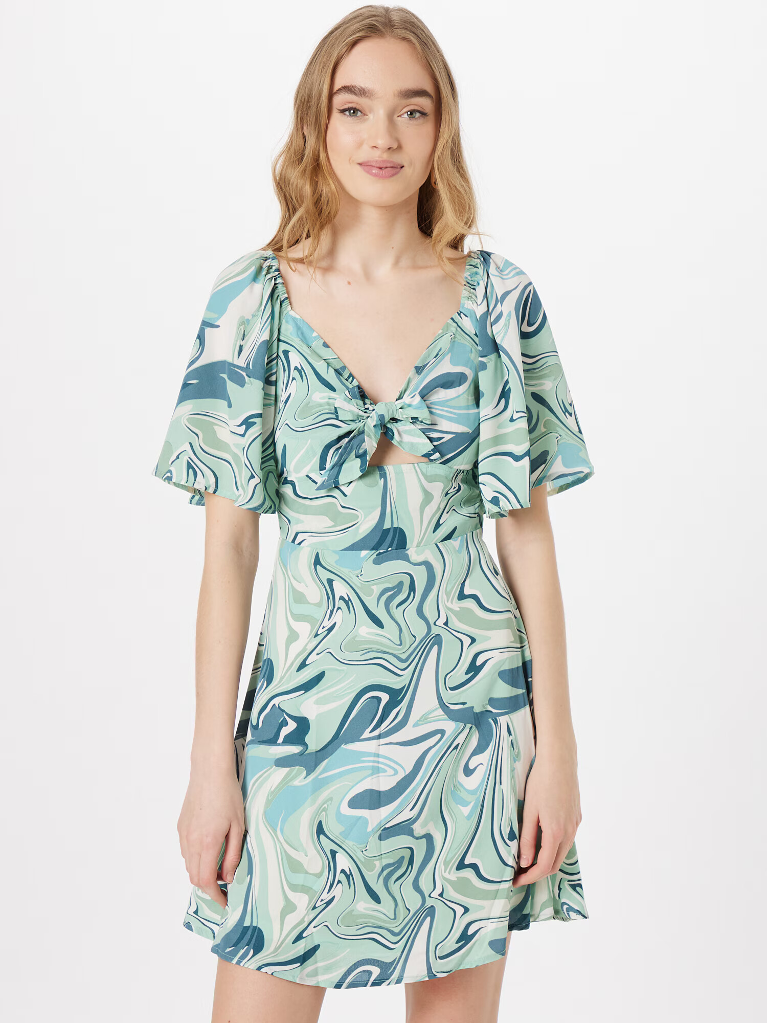 ONLY Rochie crem / albastru aqua / verde petrol / verde deschis - Pled.ro