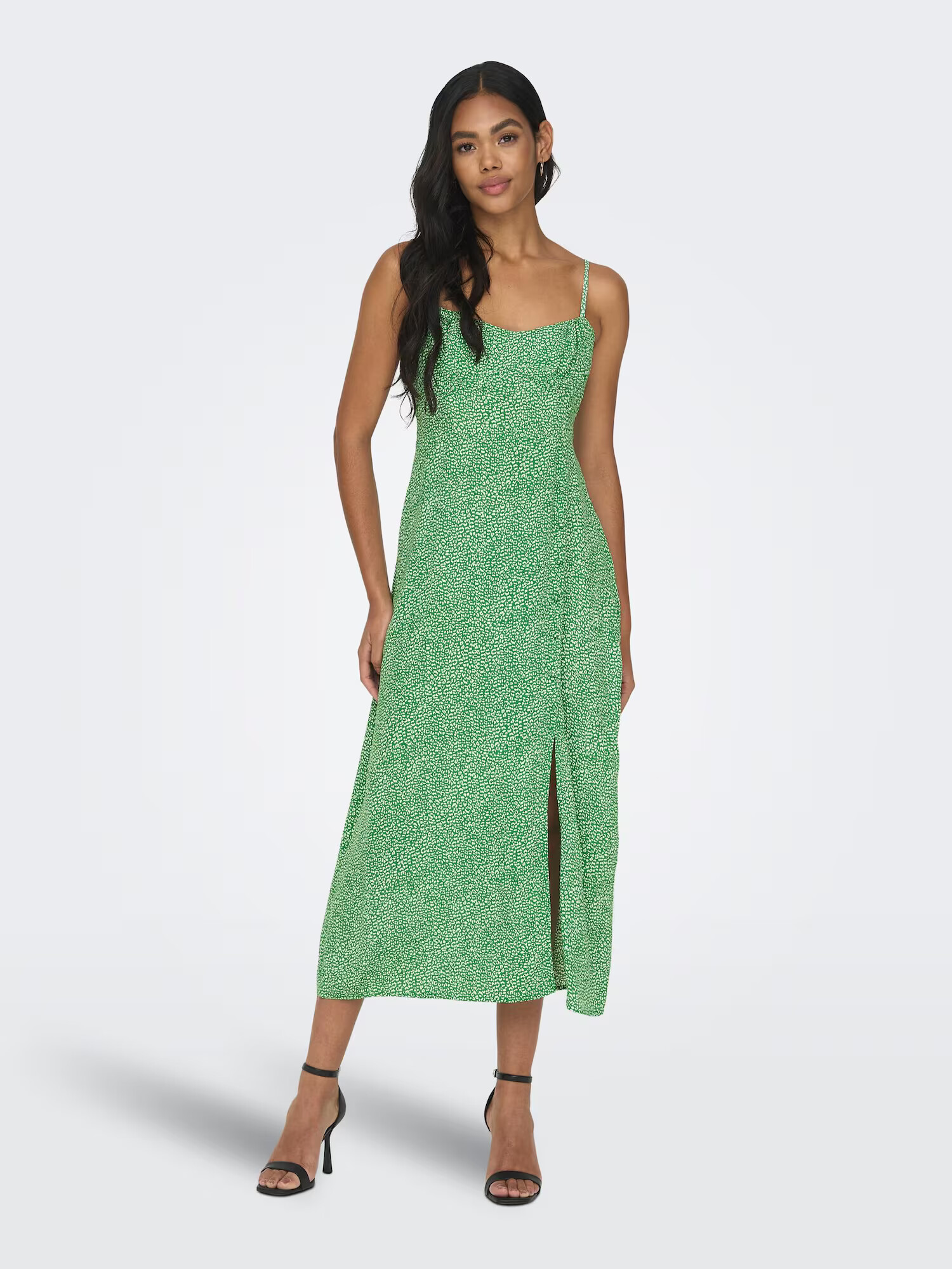 ONLY Rochie de vară 'Leonora' verde / alb - Pled.ro