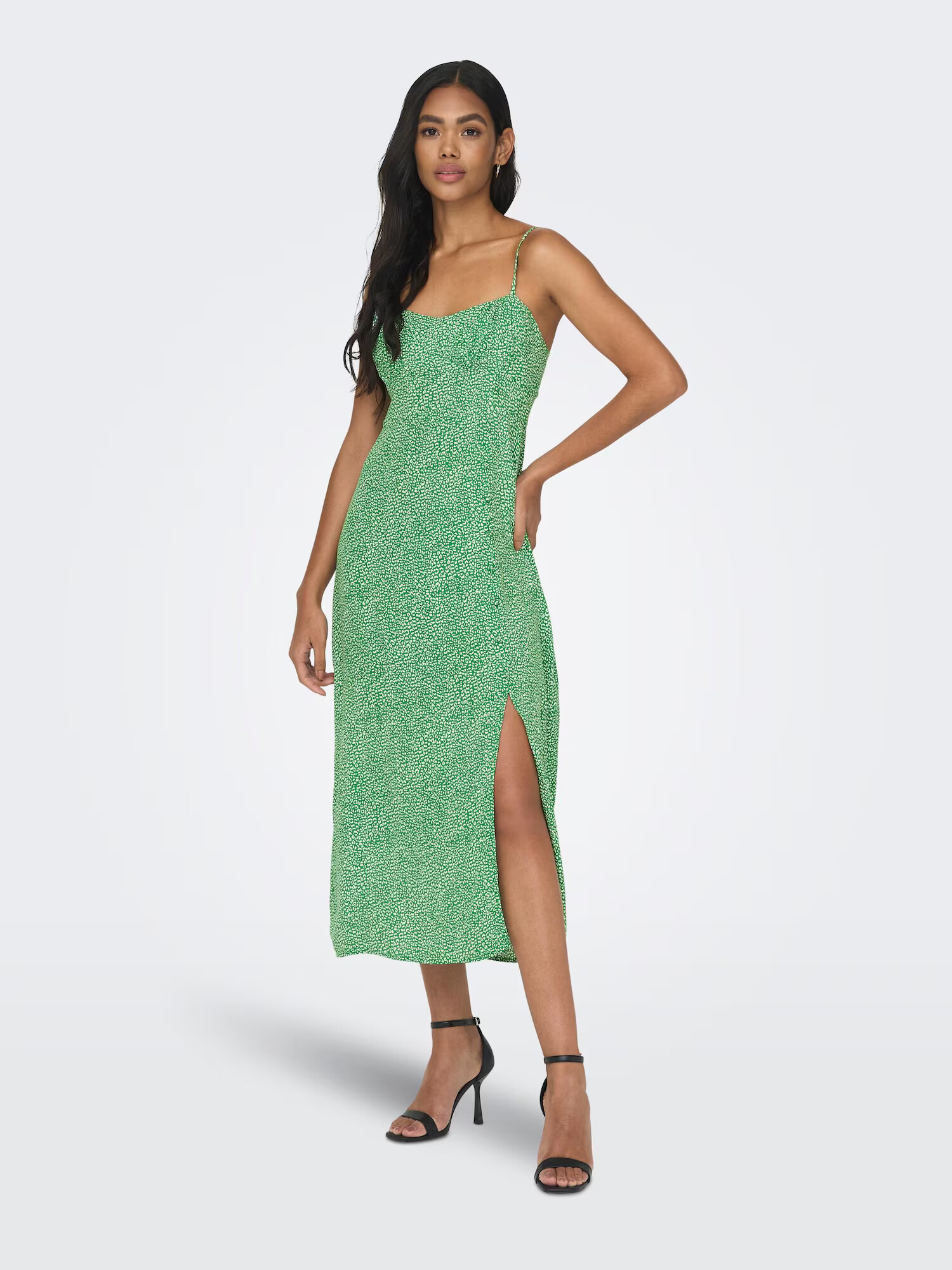 ONLY Rochie de vară 'Leonora' verde / alb - Pled.ro