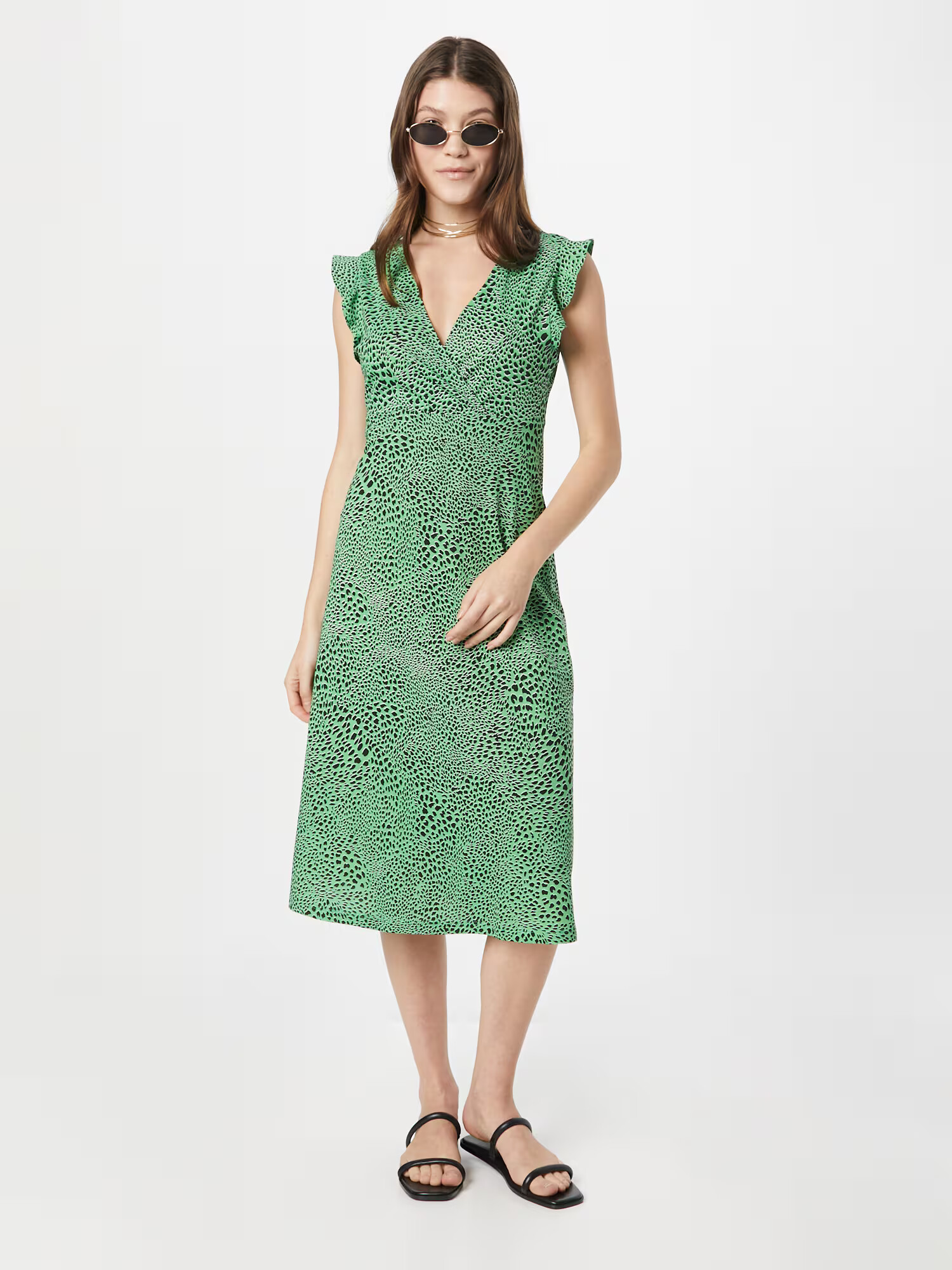 ONLY Rochie de vară 'MAY' verde deschis / negru / alb - Pled.ro