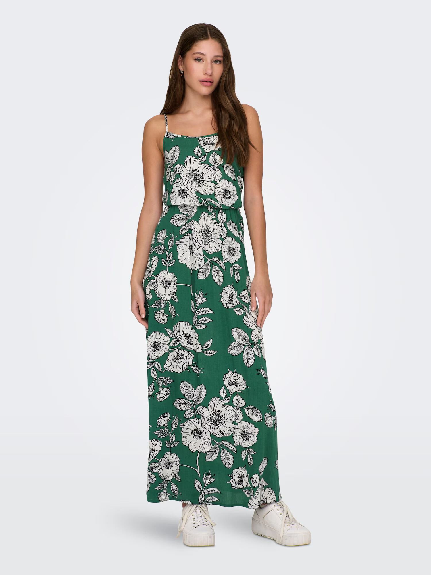 ONLY Rochie de vară verde închis / negru / alb - Pled.ro