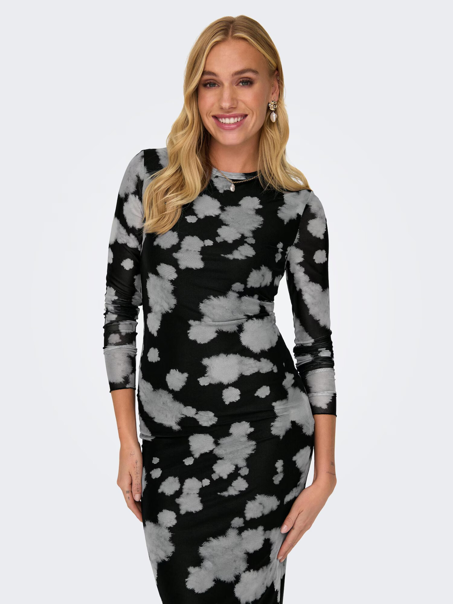 ONLY Rochie 'LUCIA' gri deschis / negru - Pled.ro