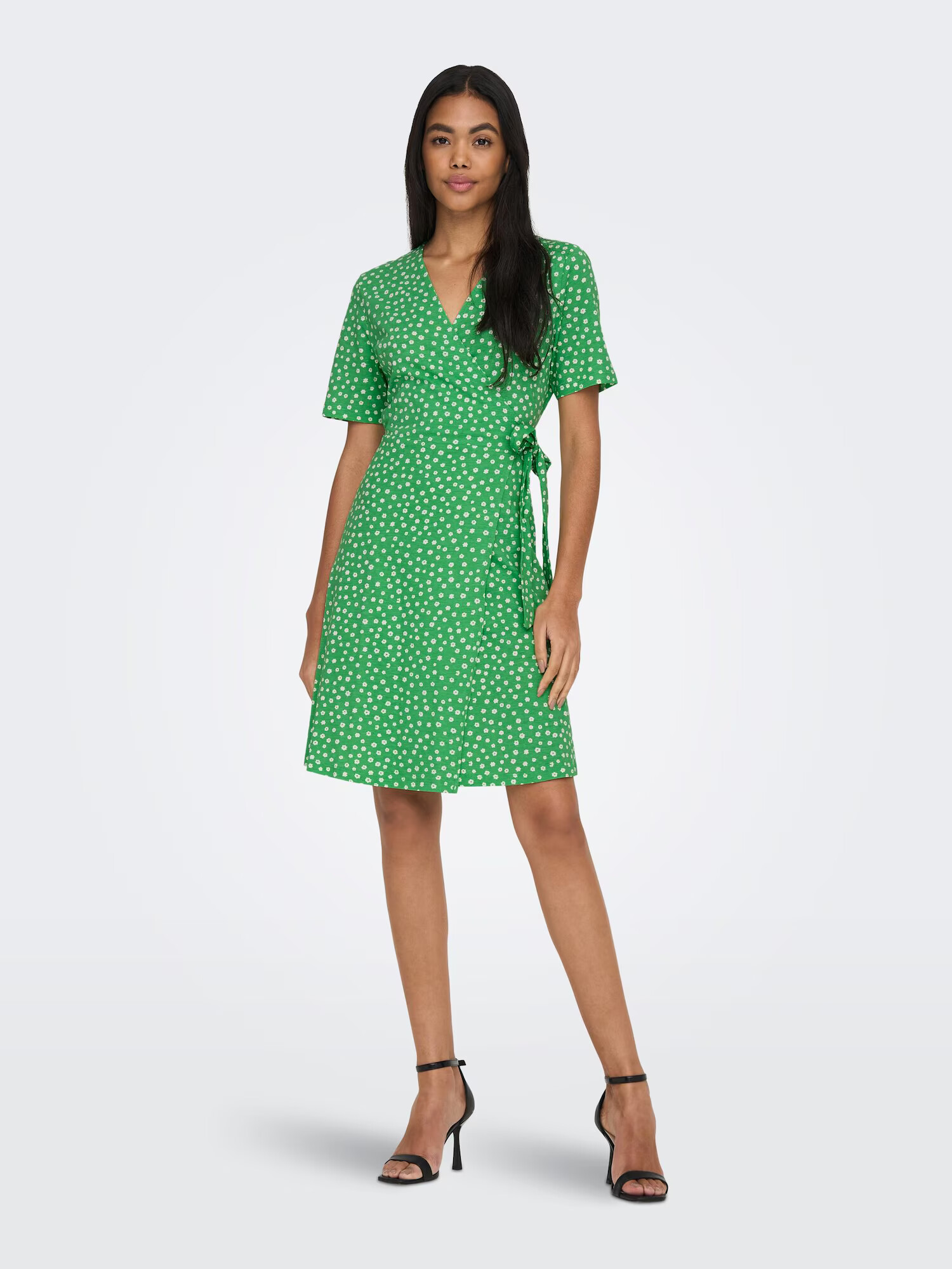 ONLY Rochie 'MAY' verde iarbă / alb - Pled.ro