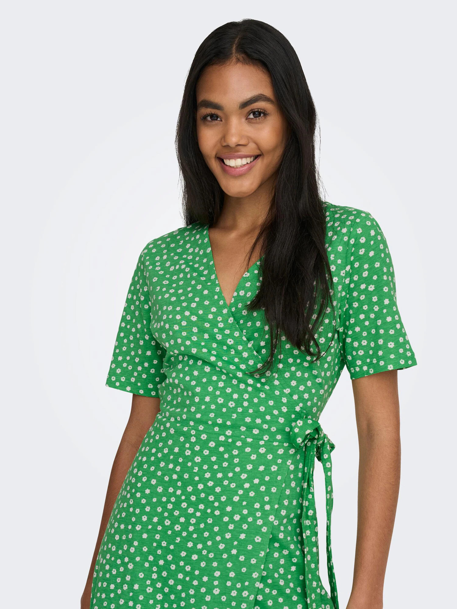 ONLY Rochie 'MAY' verde iarbă / alb - Pled.ro