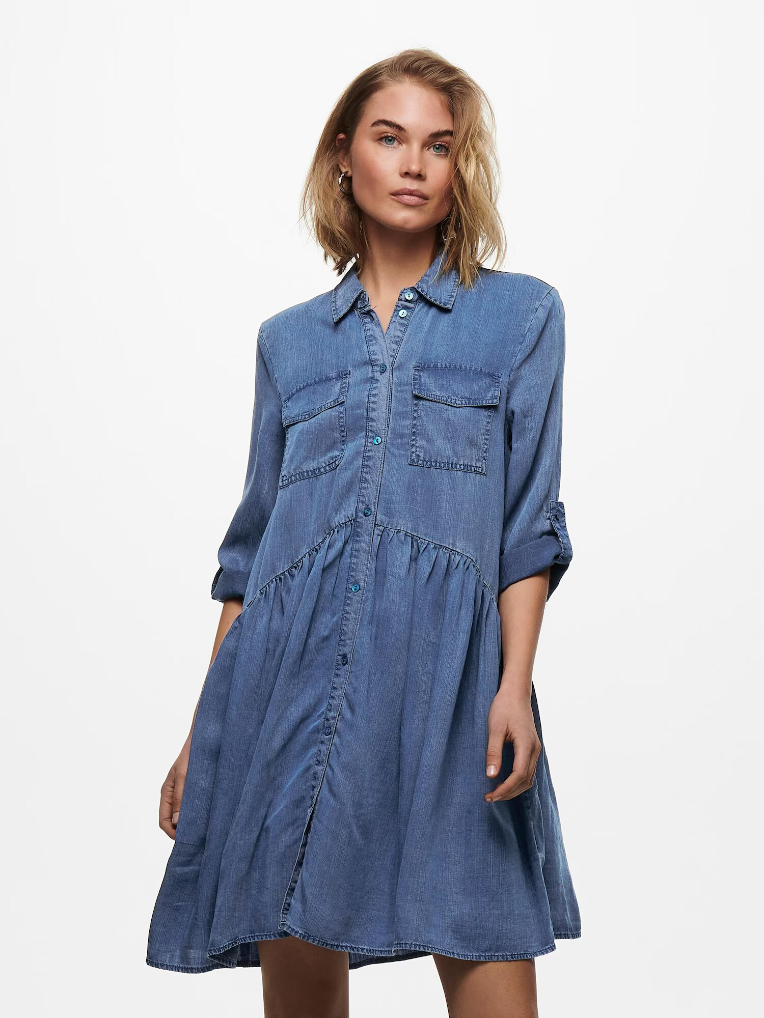 ONLY Rochie tip bluză albastru denim - Pled.ro