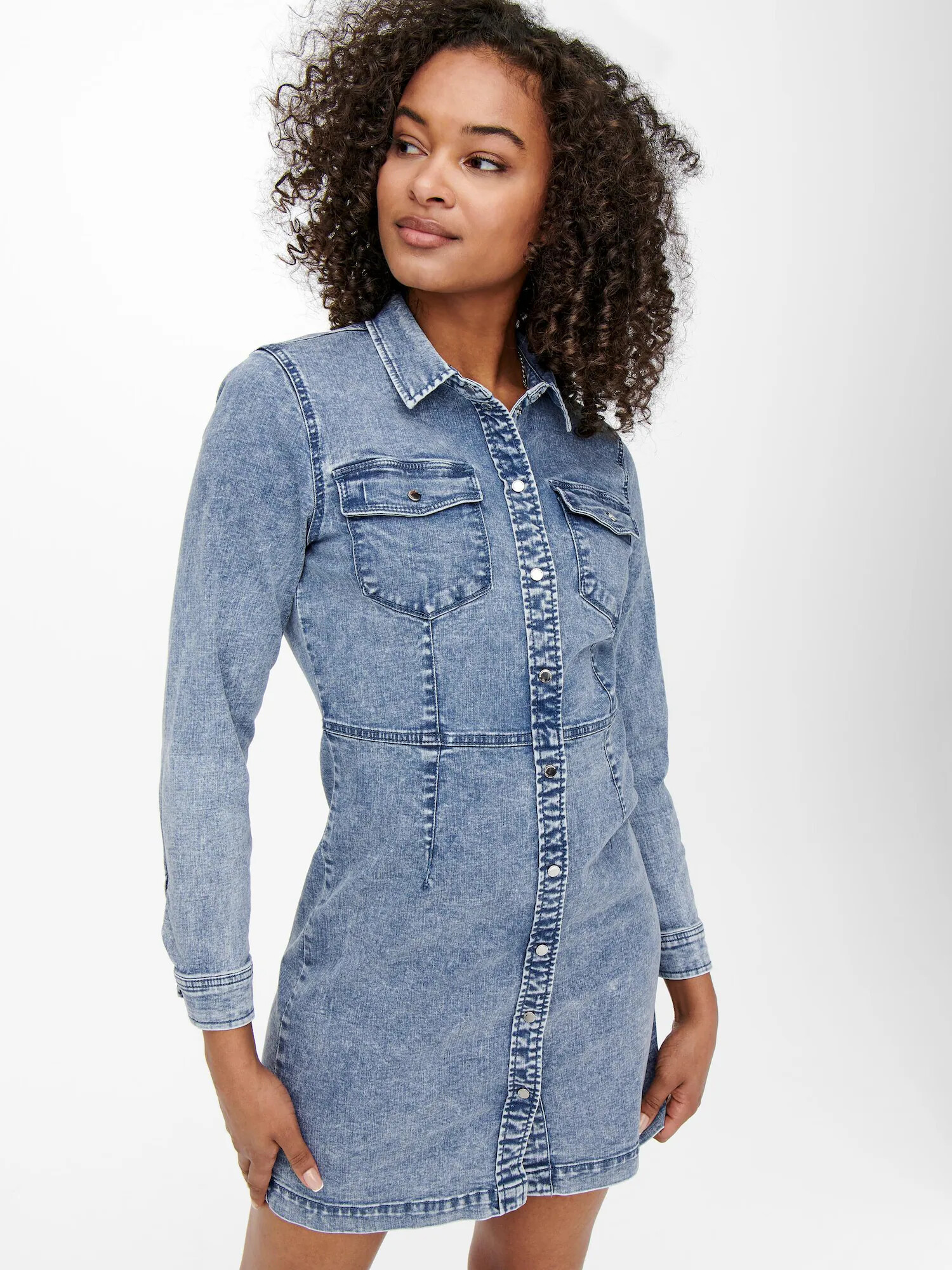 ONLY Rochie tip bluză 'Tammi' albastru denim - Pled.ro