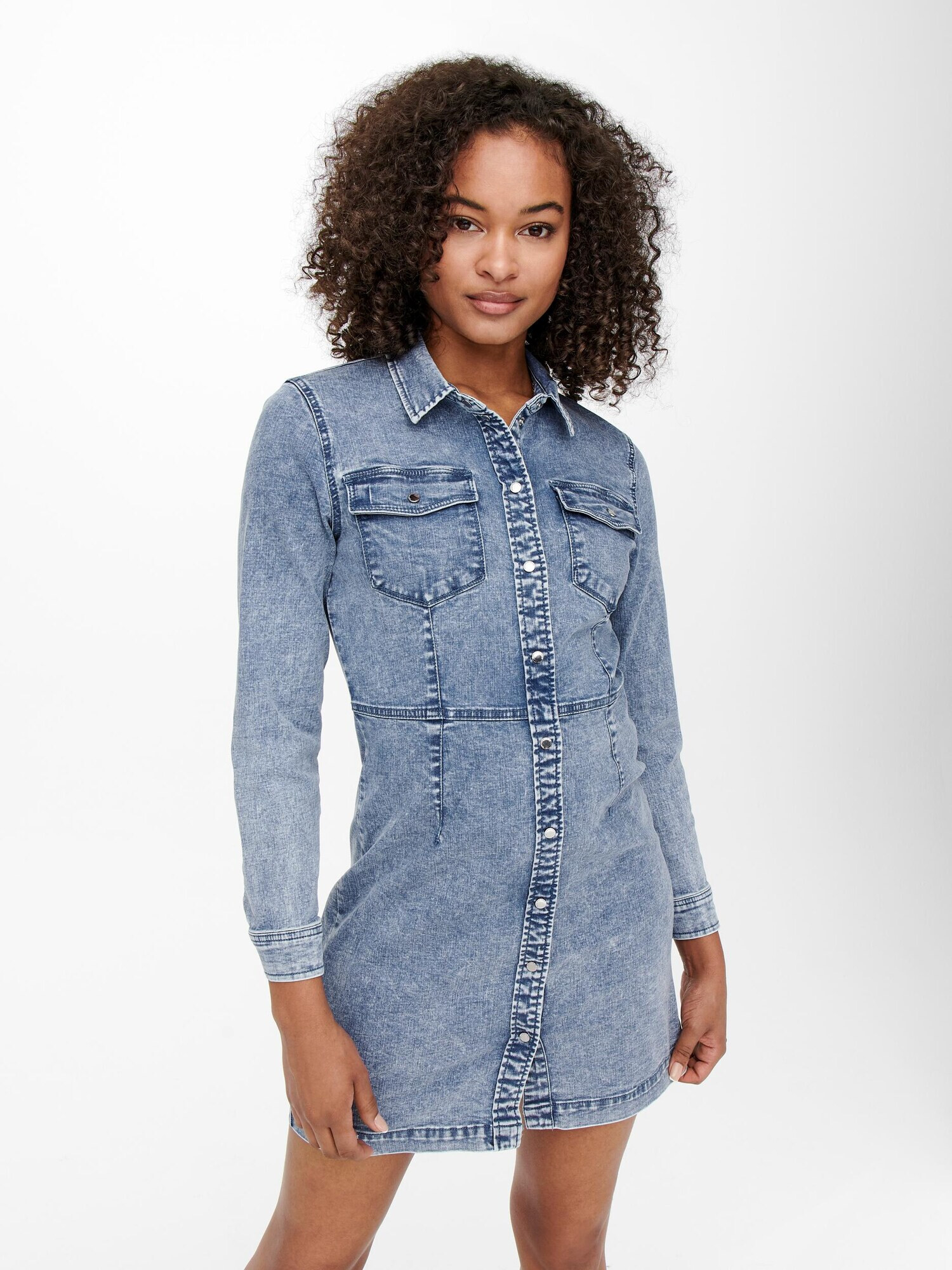 ONLY Rochie tip bluză 'Tammi' albastru denim - Pled.ro