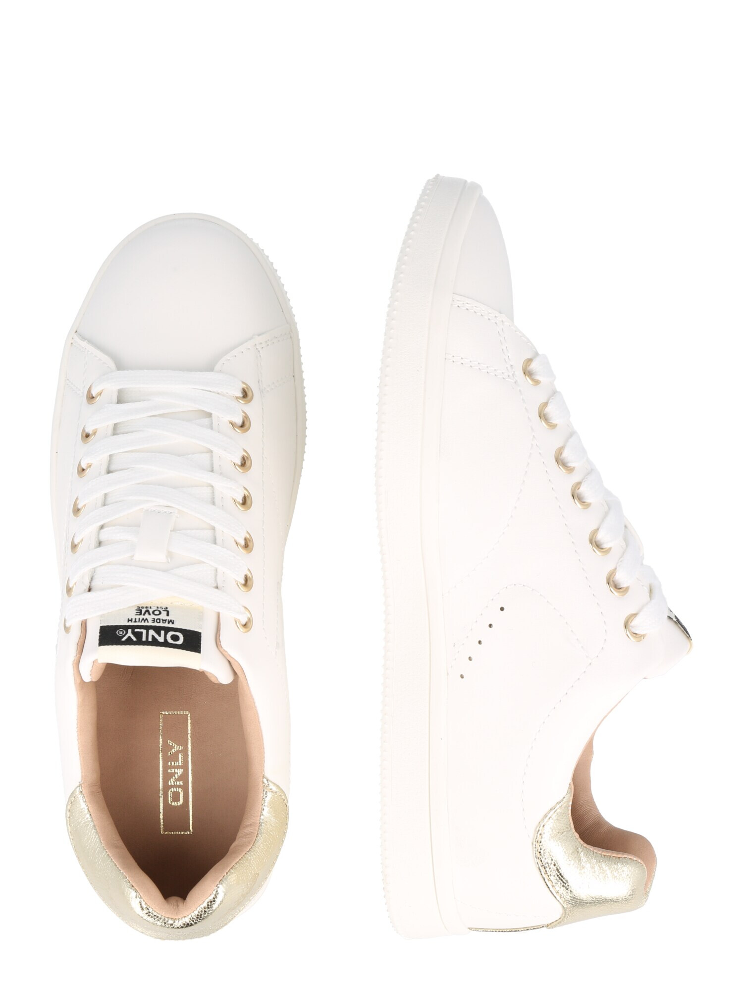 ONLY Sneaker low 'Shilo' auriu / alb perlat - Pled.ro