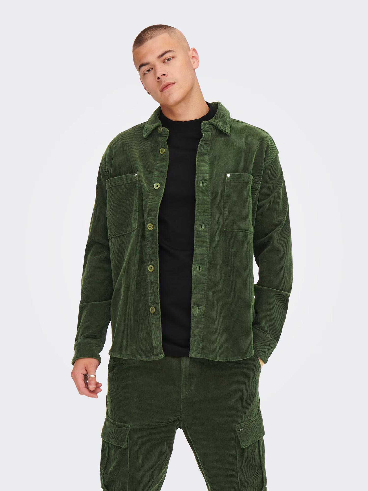 Only & Sons Cămașă 'Track' verde închis - Pled.ro