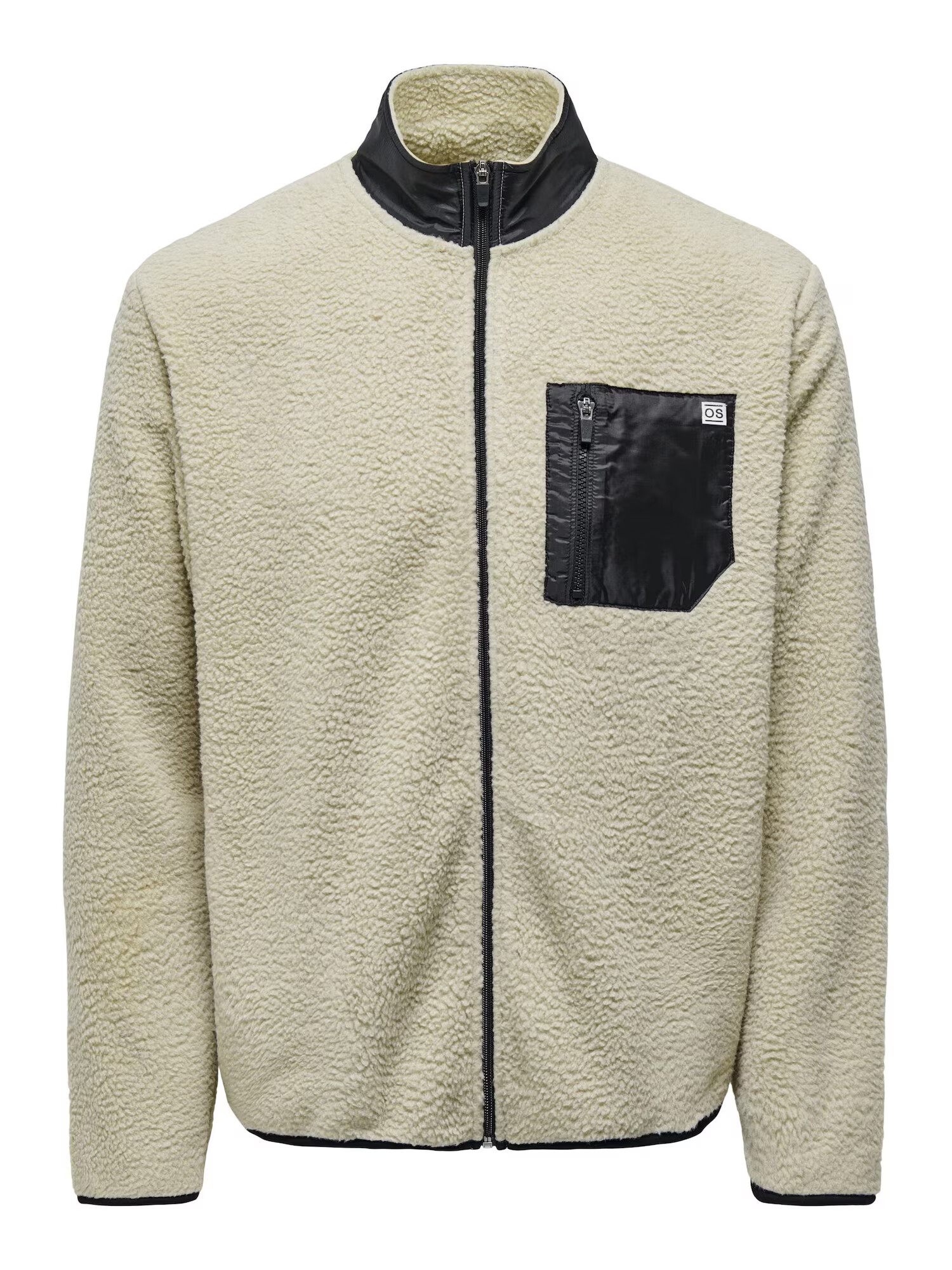 Only & Sons Jachetă fleece 'Just' ecru / negru - Pled.ro