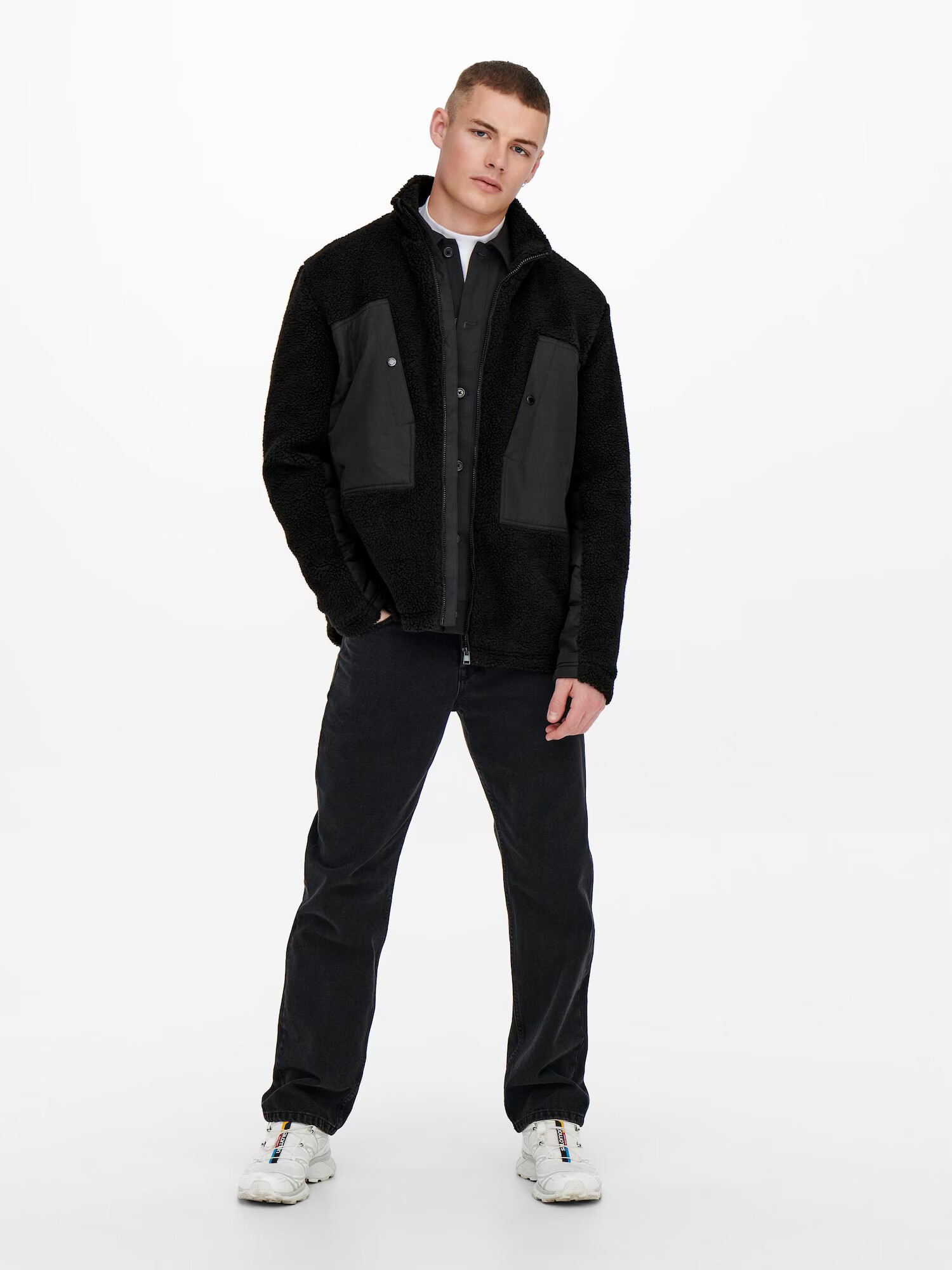 Only & Sons Jachetă fleece negru - Pled.ro