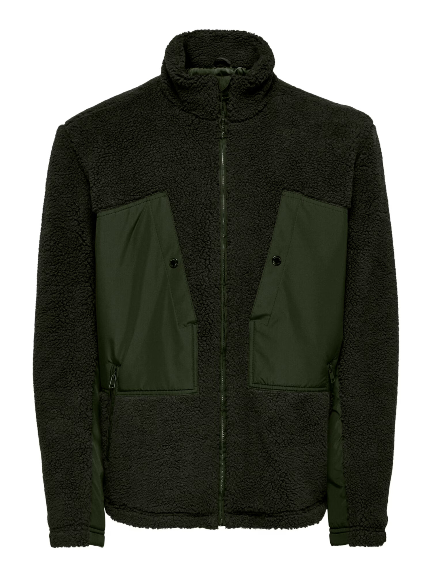 Only & Sons Jachetă fleece verde închis - Pled.ro