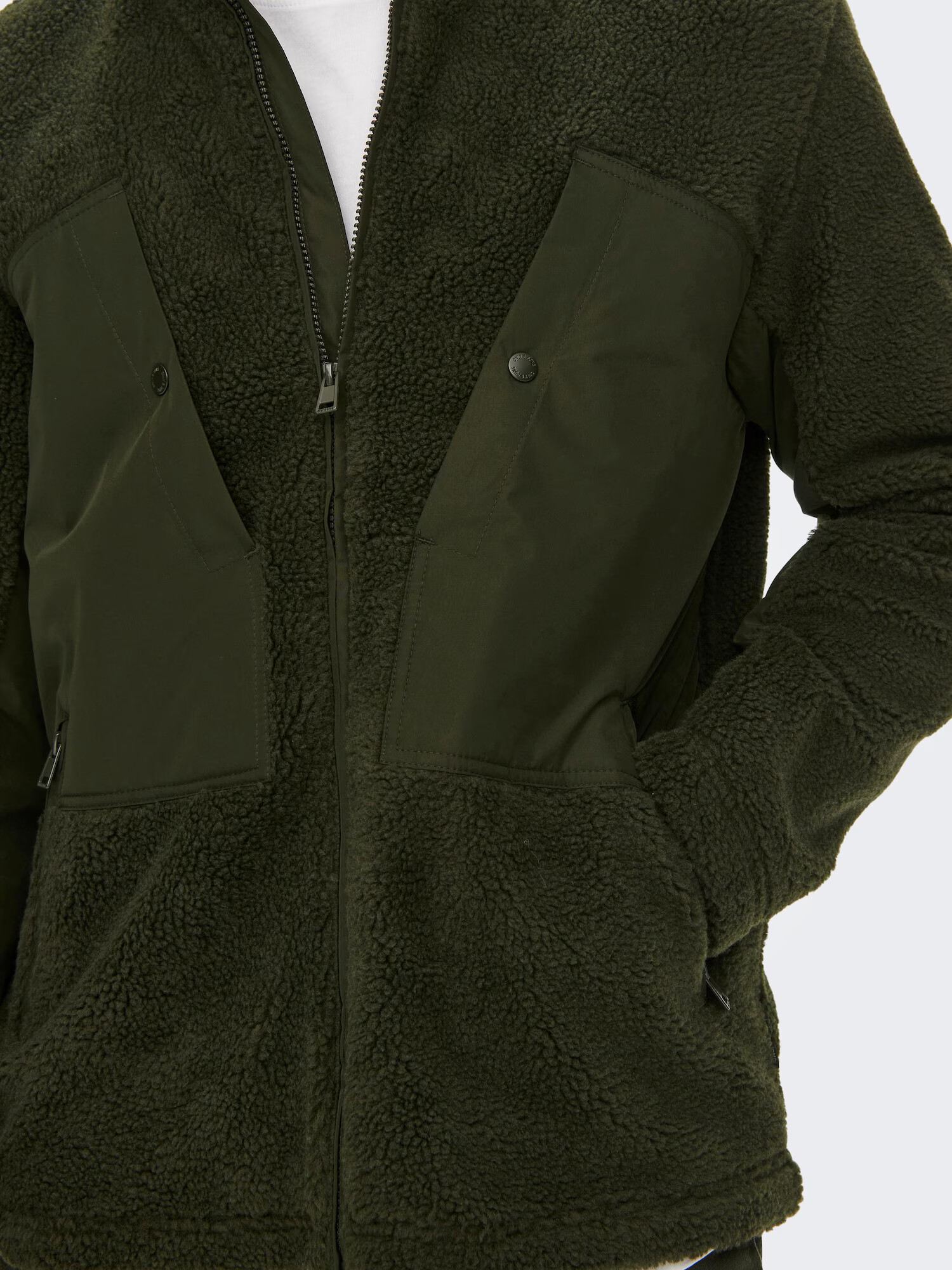 Only & Sons Jachetă fleece verde închis - Pled.ro