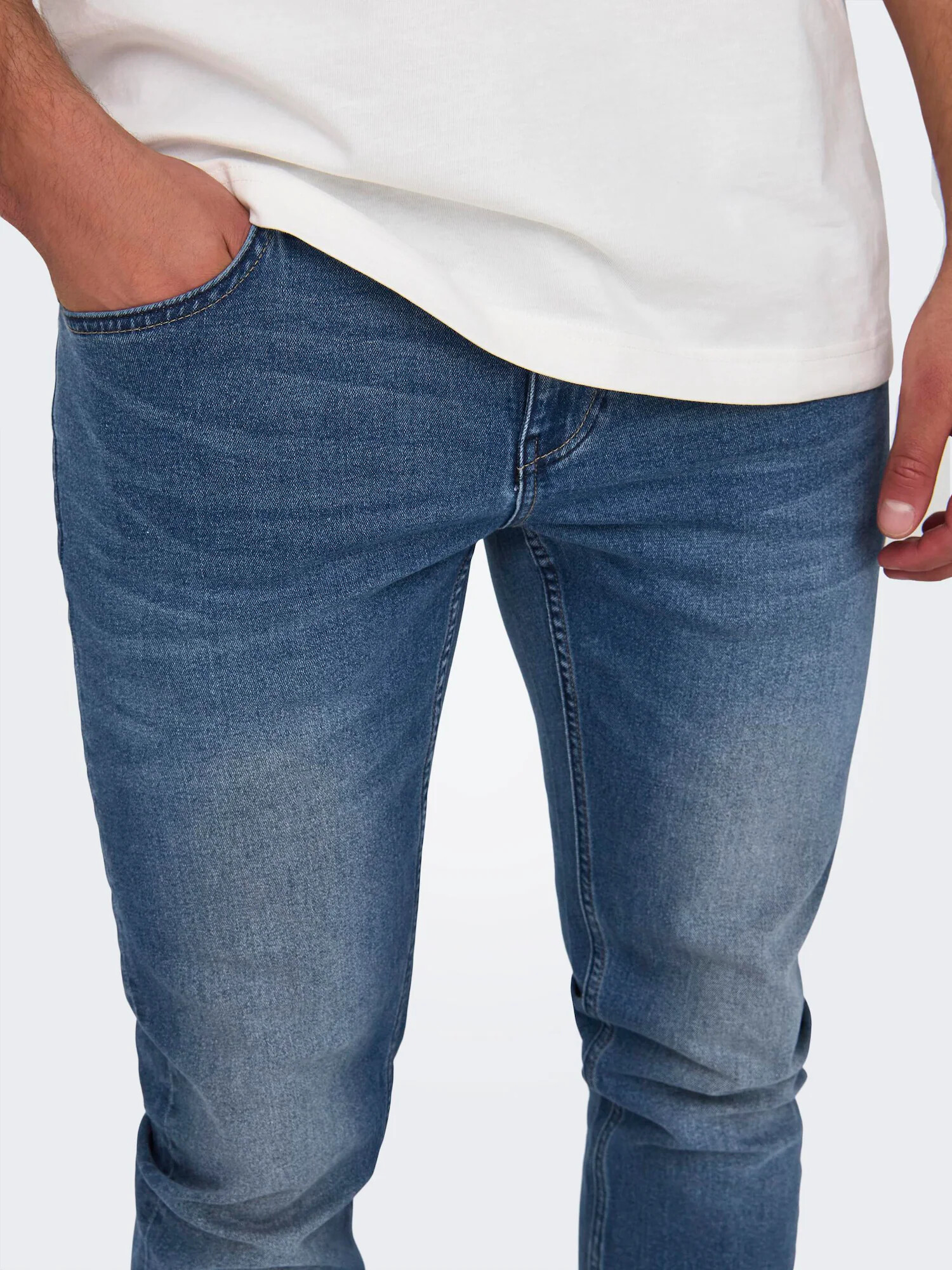 Only & Sons Jeans 'LOOM' albastru denim / maro deschis - Pled.ro