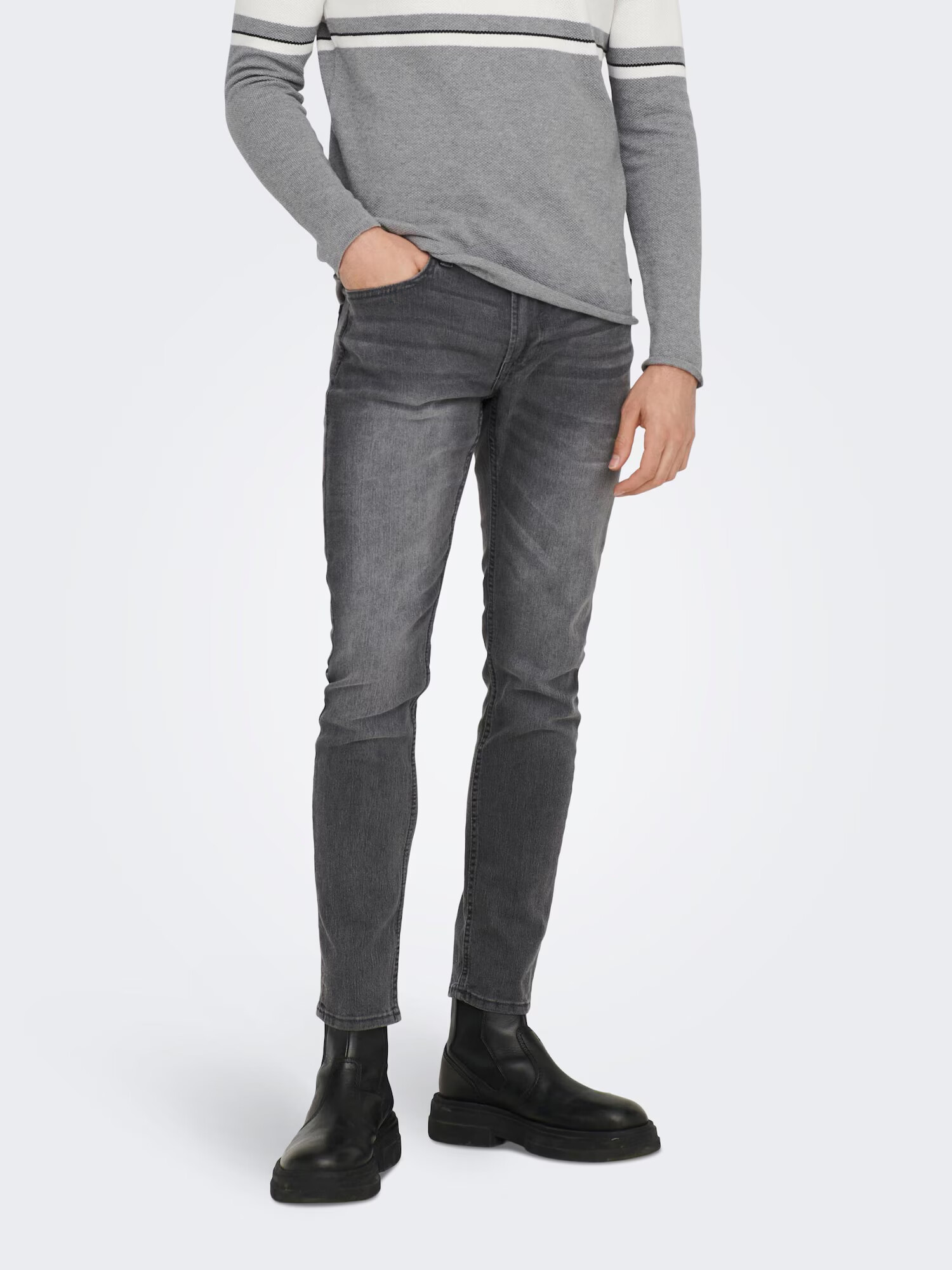 Only & Sons Jeans 'Warp' gri denim - Pled.ro