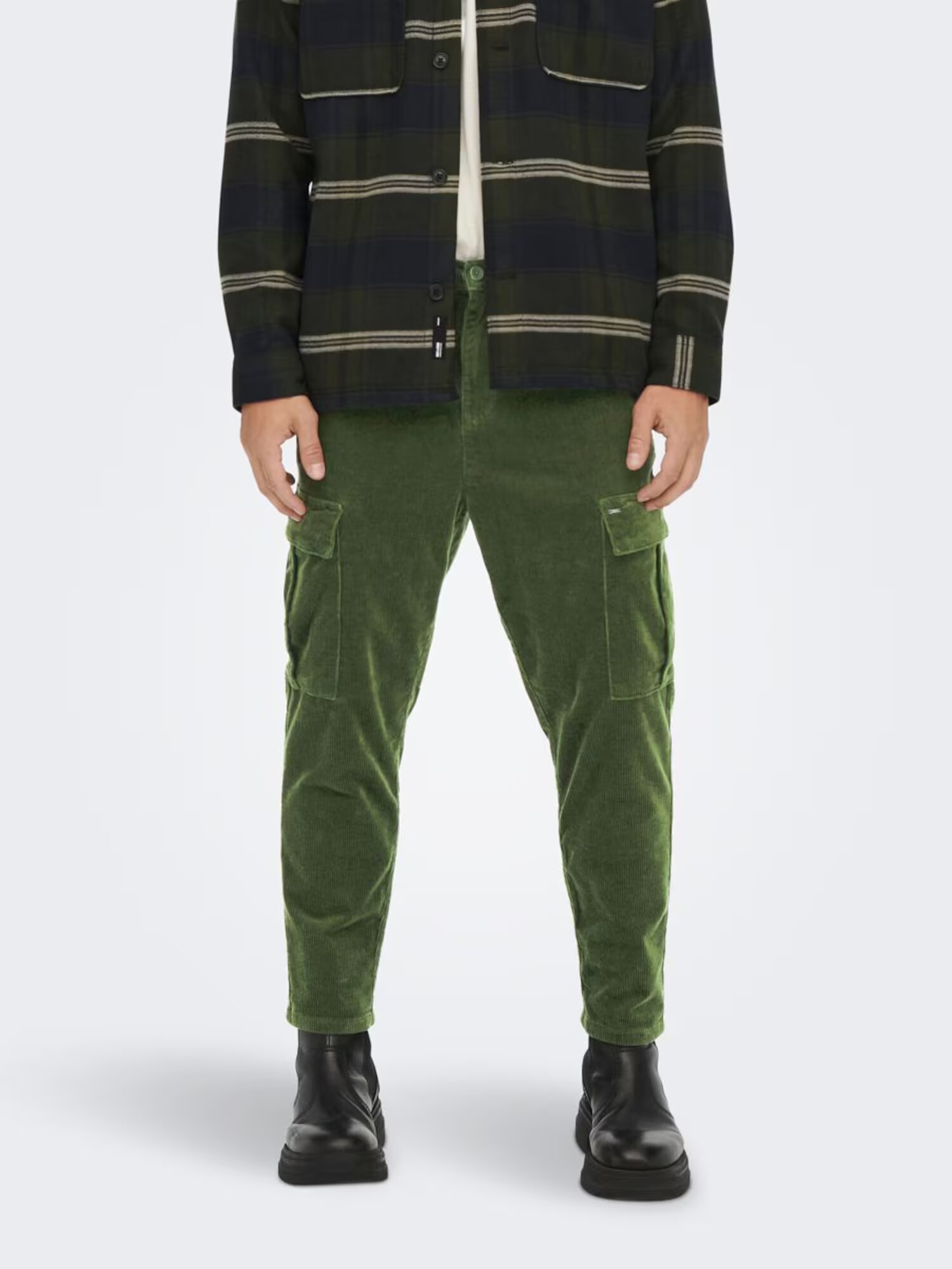 Only & Sons Pantaloni cu buzunare 'Dew' verde închis - Pled.ro