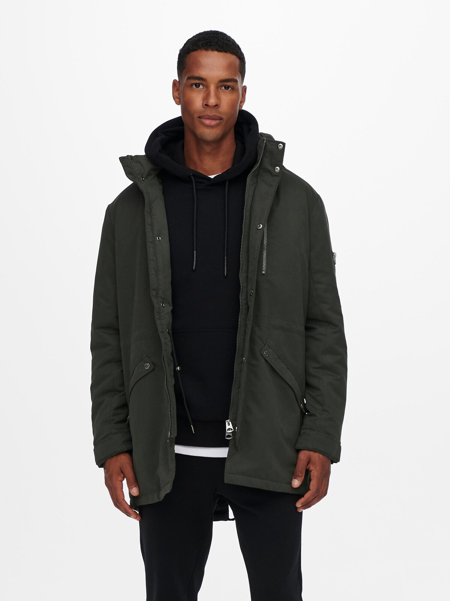 Only & Sons Parka de iarnă 'Klaus' verde închis - Pled.ro