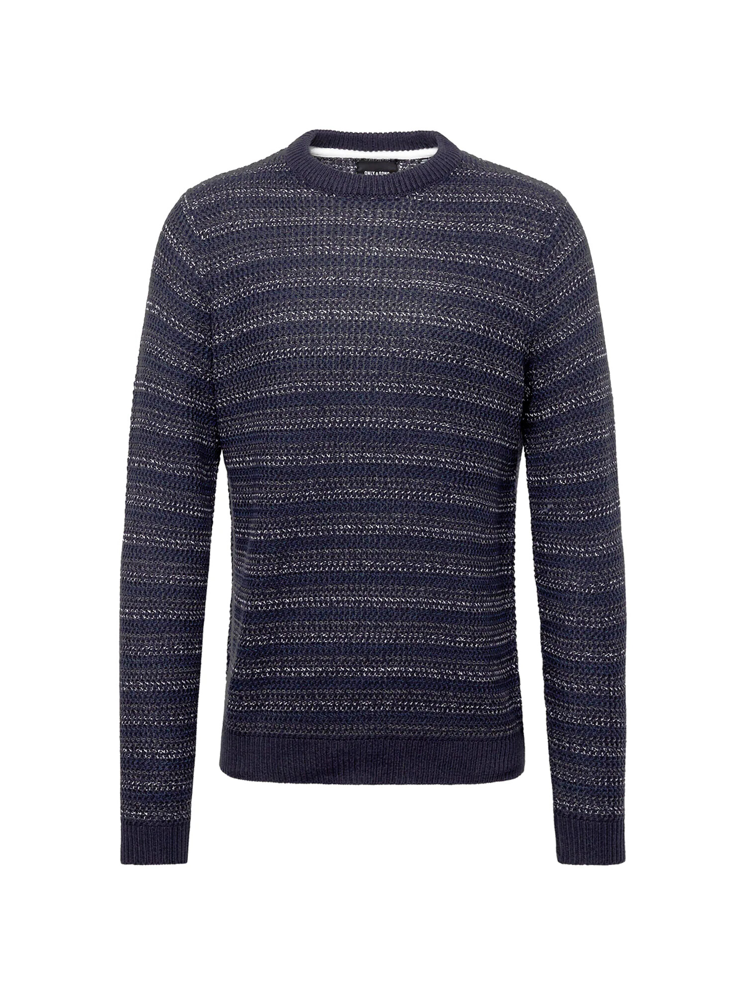 Only & Sons Pulover 'DEL' bleumarin / gri metalic / alb - Pled.ro