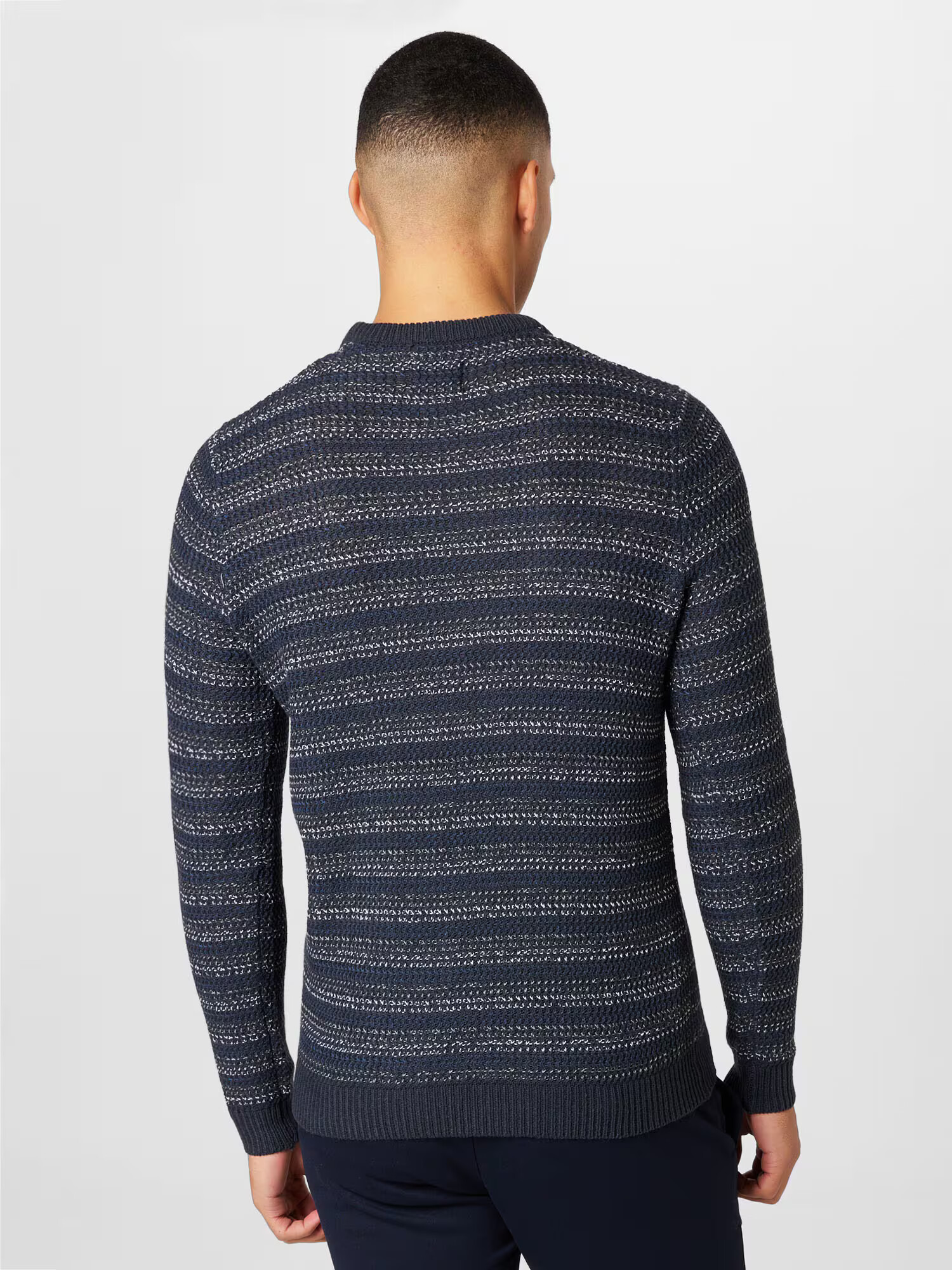 Only & Sons Pulover 'DEL' bleumarin / gri metalic / alb - Pled.ro