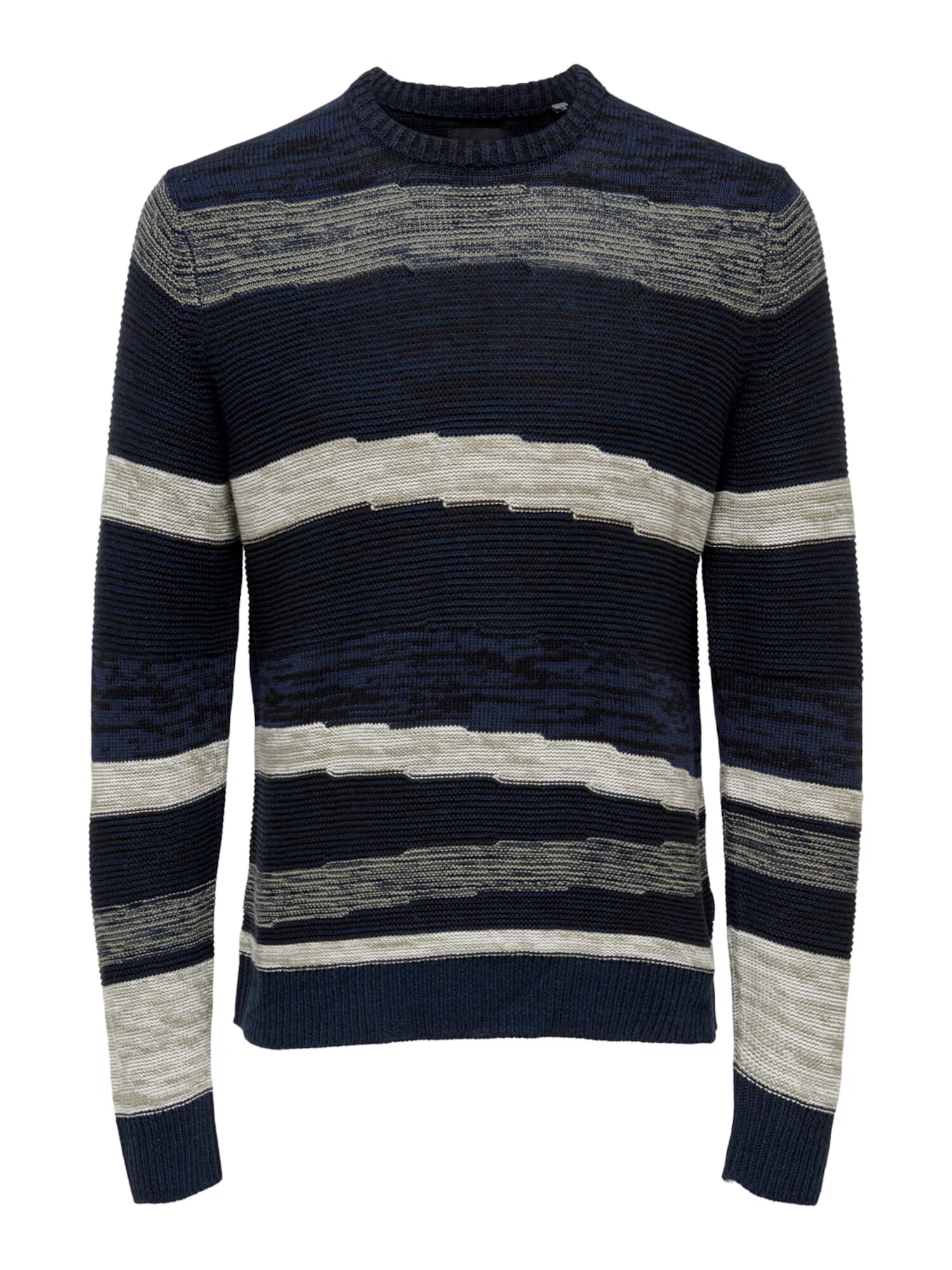 Only & Sons Pulover 'PIKE' bej / bleumarin / negru - Pled.ro