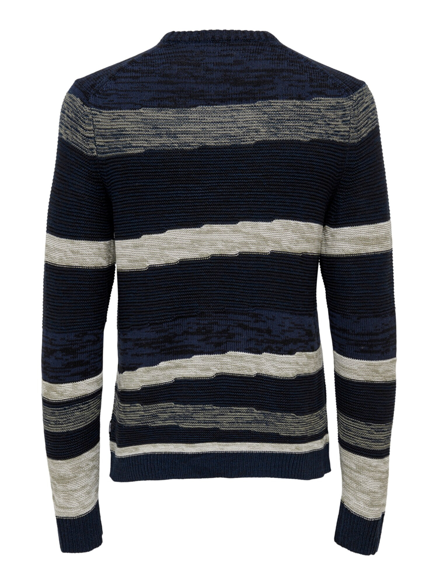 Only & Sons Pulover 'PIKE' bej / bleumarin / negru - Pled.ro