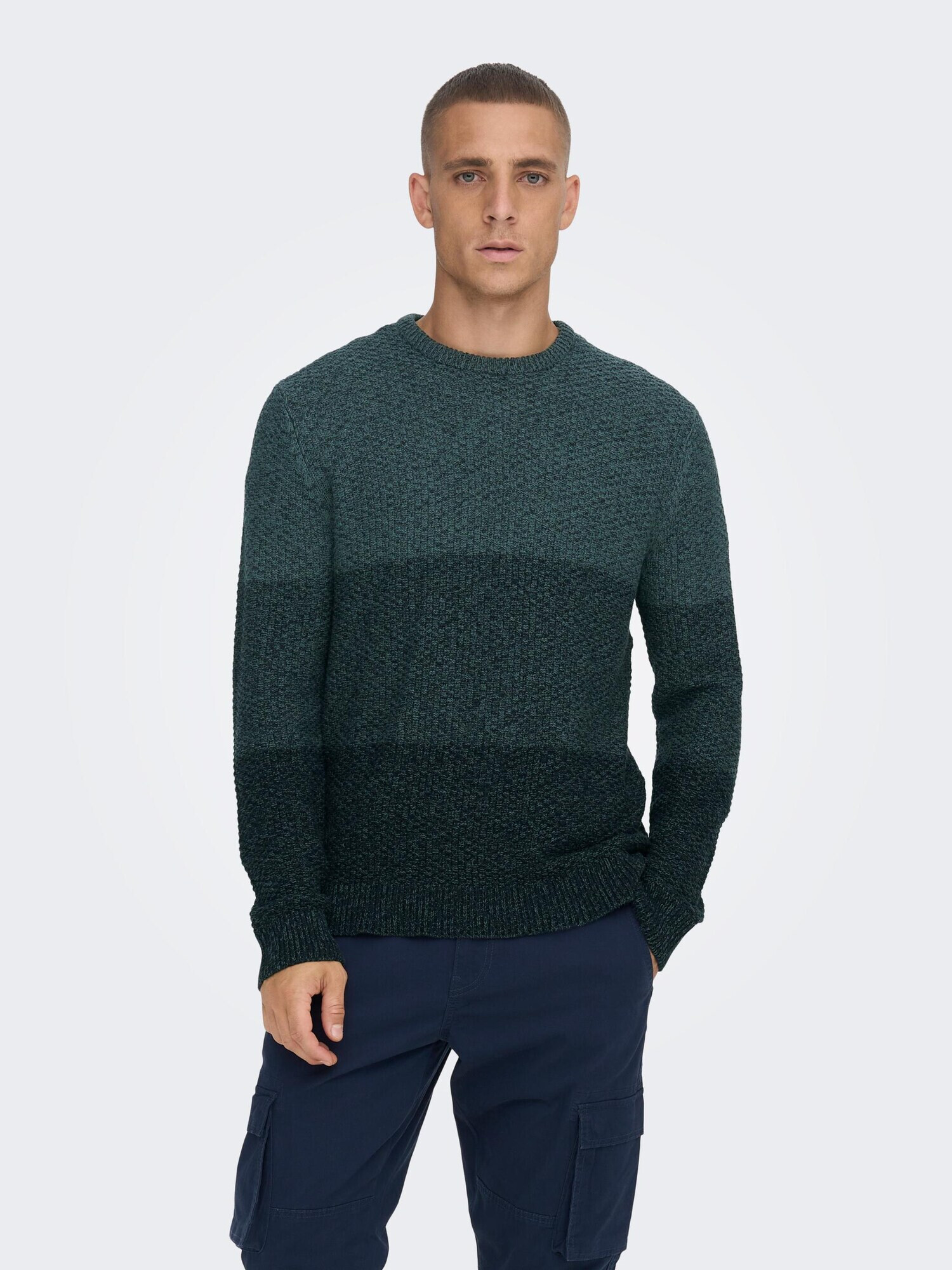 Only & Sons Pulover 'Tuck' turcoaz / verde petrol - Pled.ro