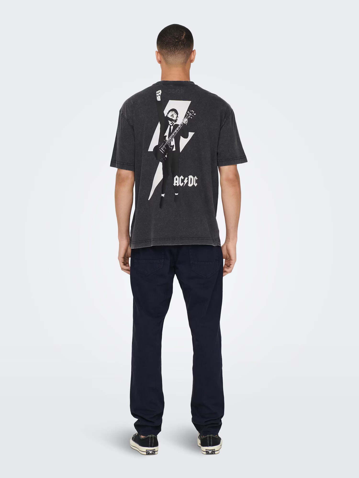 Only & Sons Tricou 'ACDC' negru / alb - Pled.ro