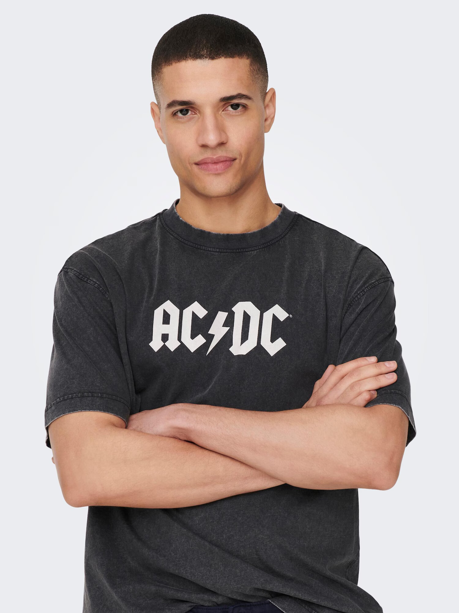 Only & Sons Tricou 'ACDC' negru / alb - Pled.ro