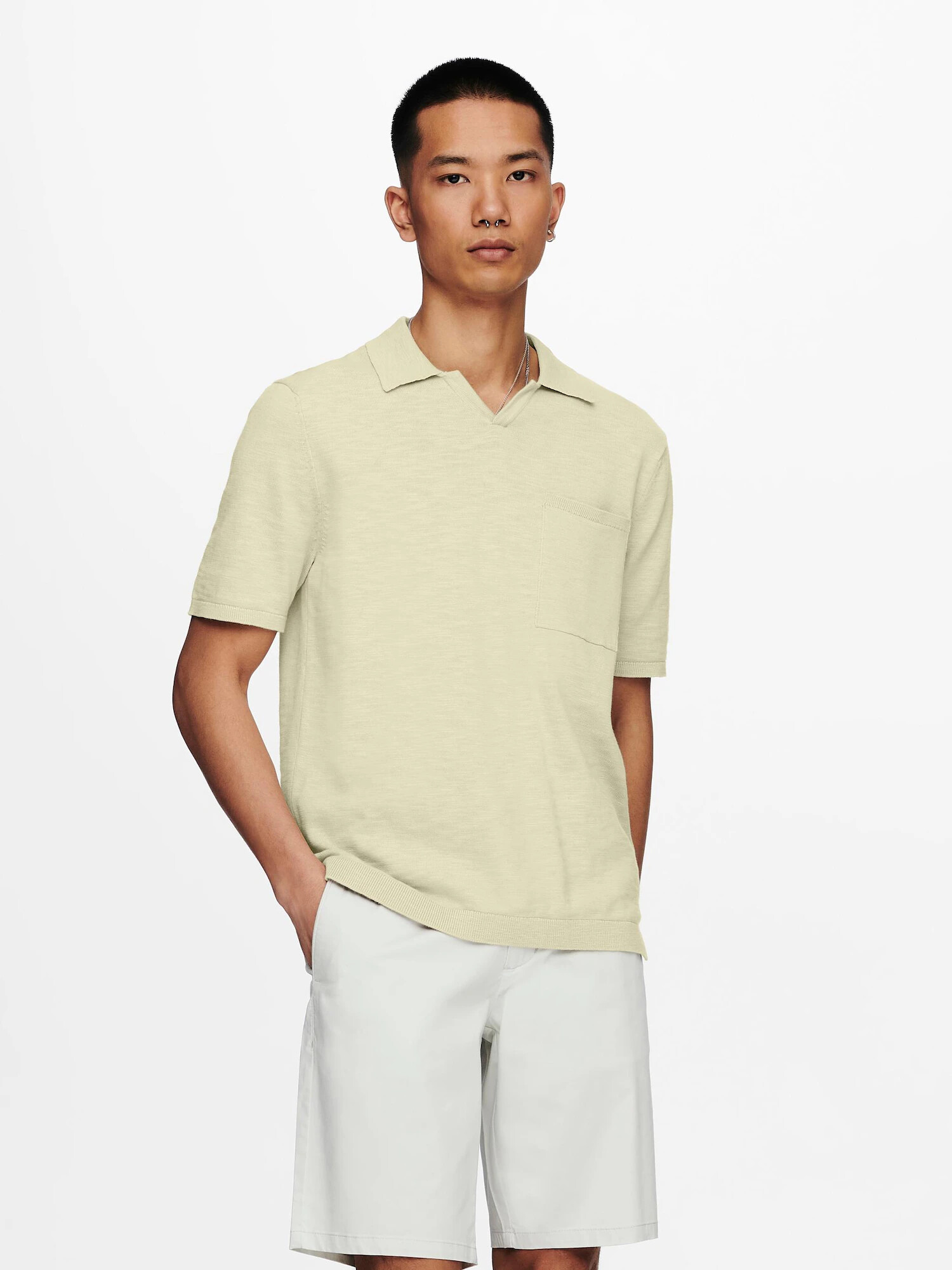 Only & Sons Tricou 'Ace' galben pastel - Pled.ro