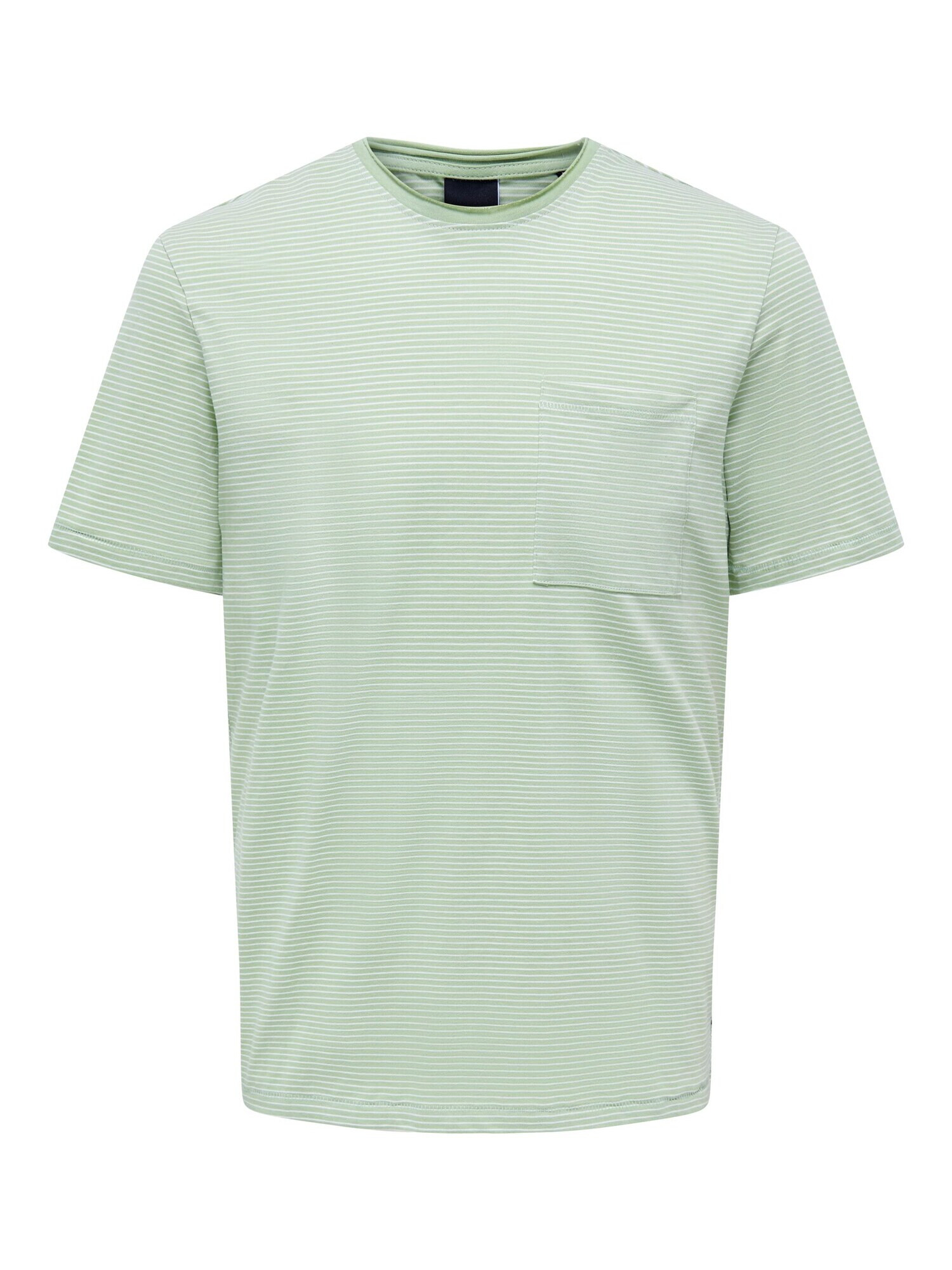 Only & Sons Tricou 'BALE' verde pastel / alb - Pled.ro