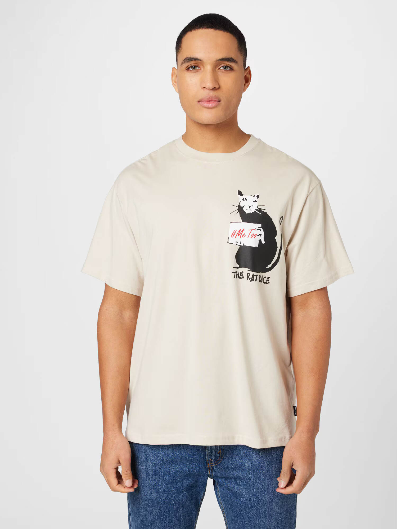 Only & Sons Tricou 'Banksy' gri deschis / roșu / negru / alb - Pled.ro